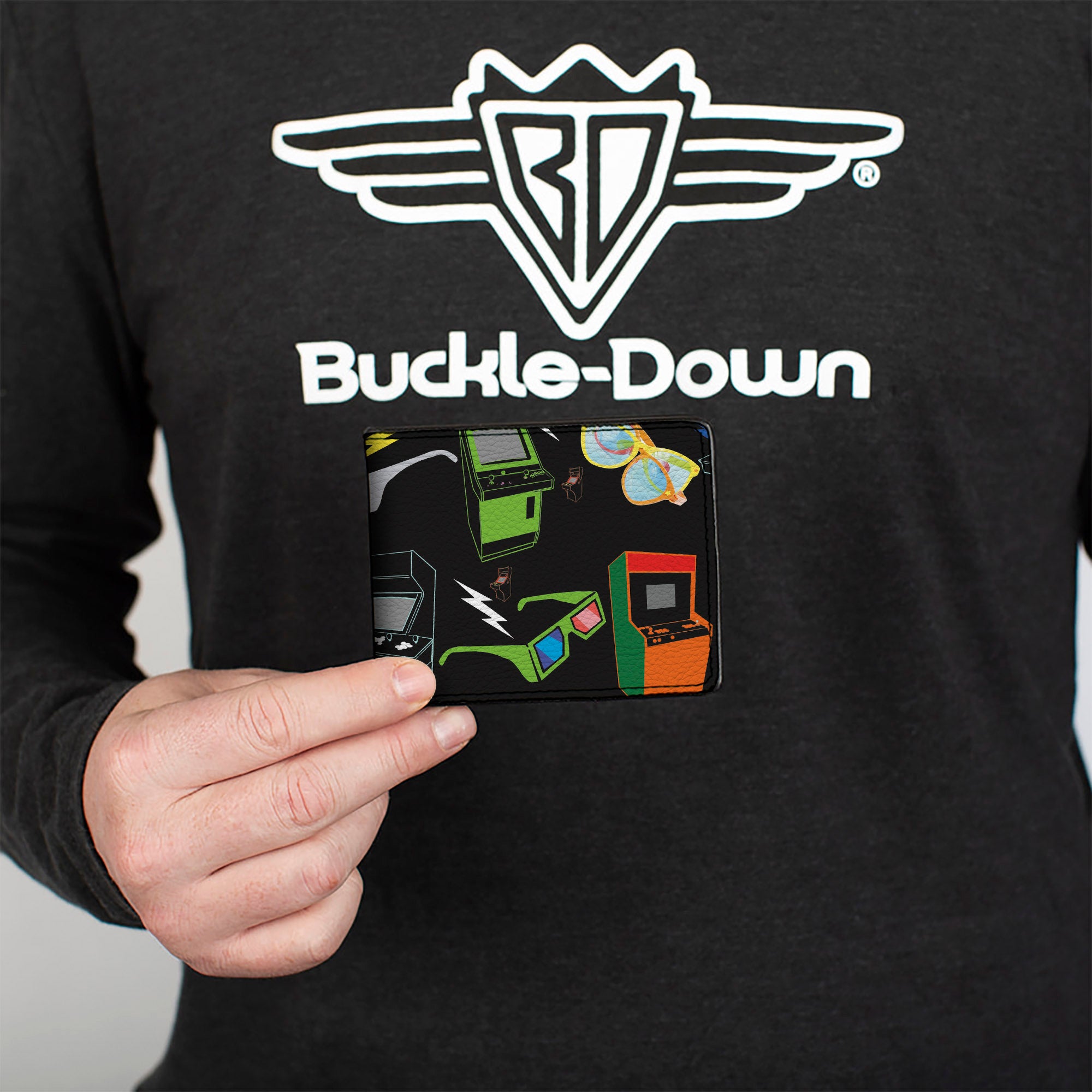 Bi-Fold Wallet - Eighties Arcade Black