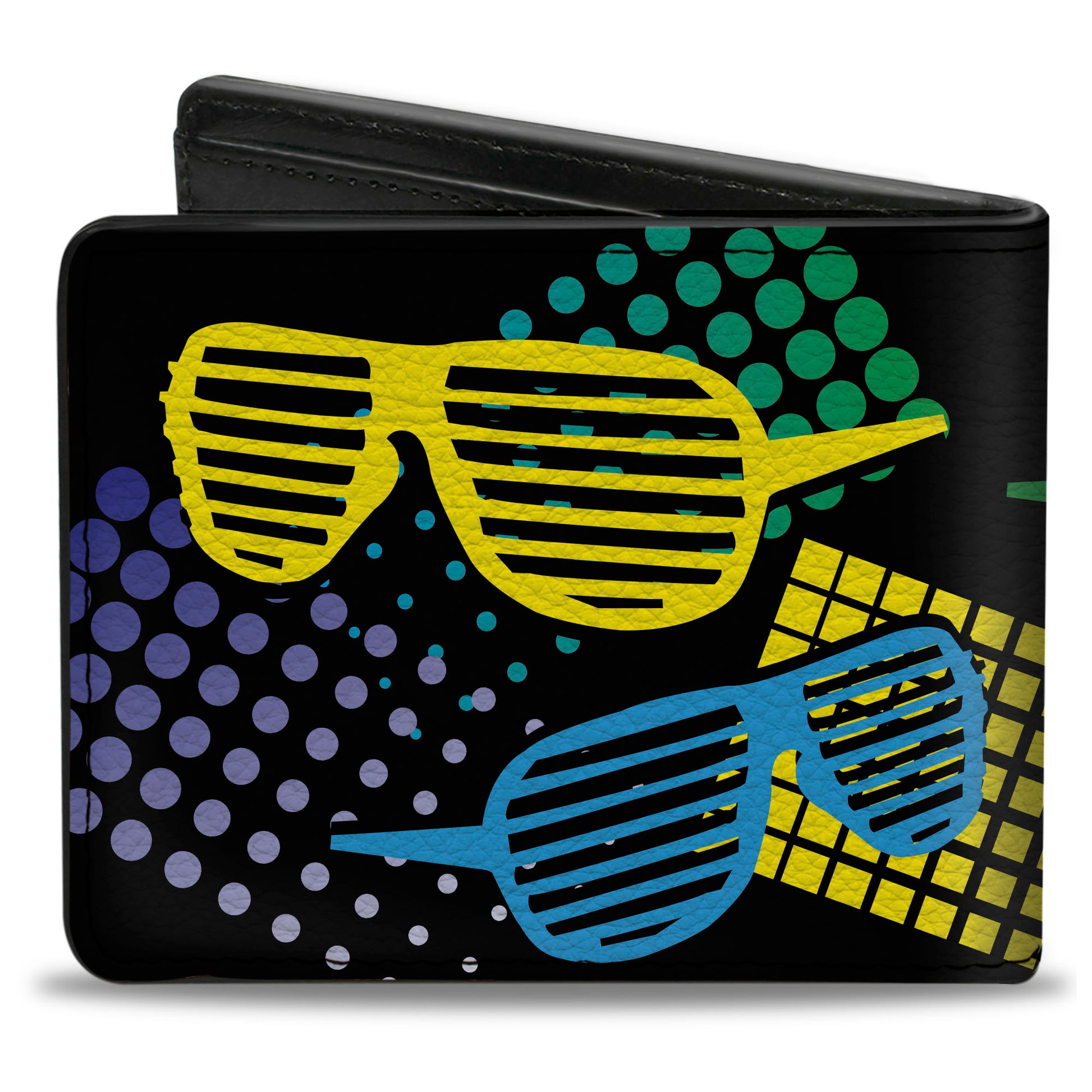 Bi-Fold Wallet - Eighties Shades Black Neon Bi-Fold Wallets Buckle-Down