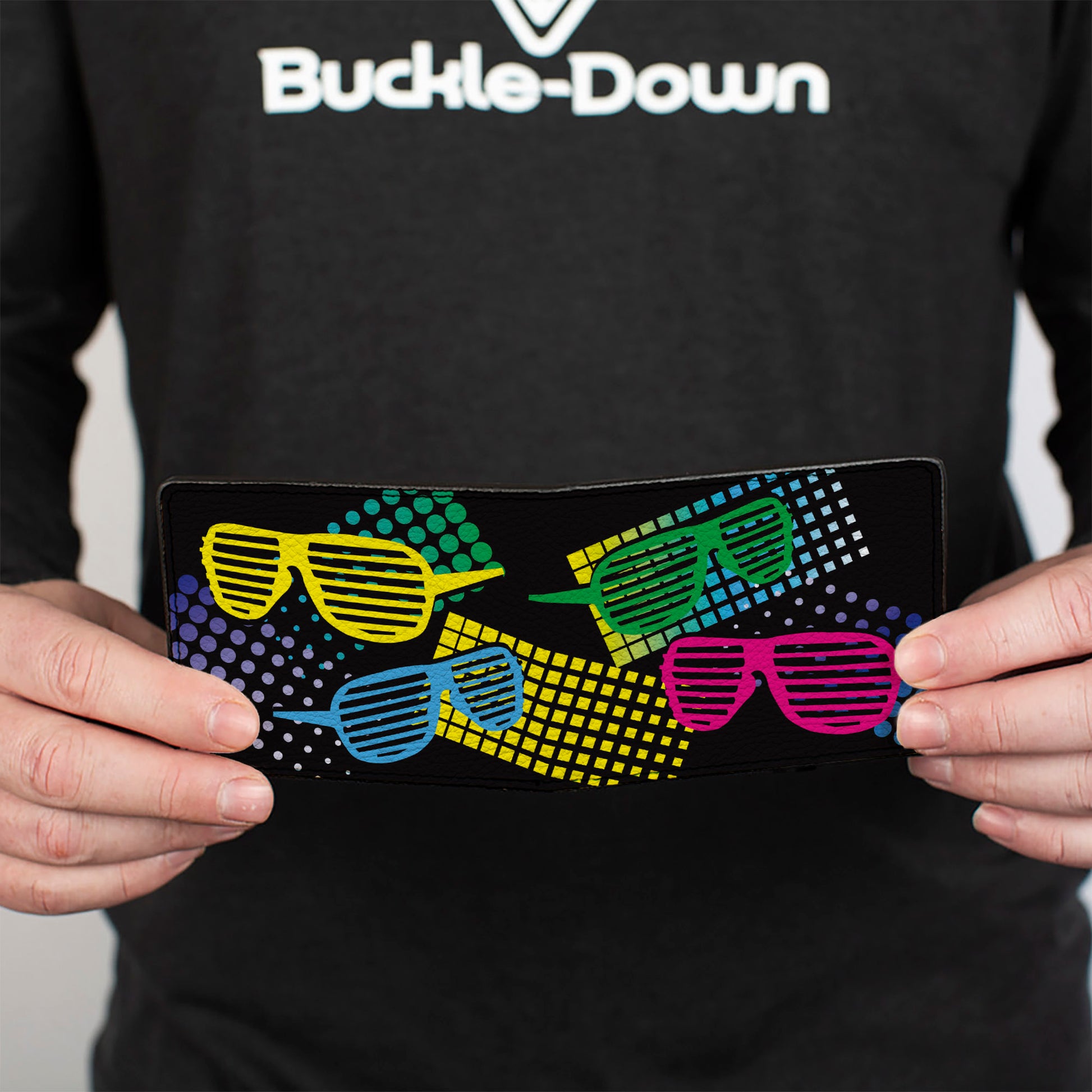 Bi-Fold Wallet - Eighties Shades Black Neon Bi-Fold Wallets Buckle-Down