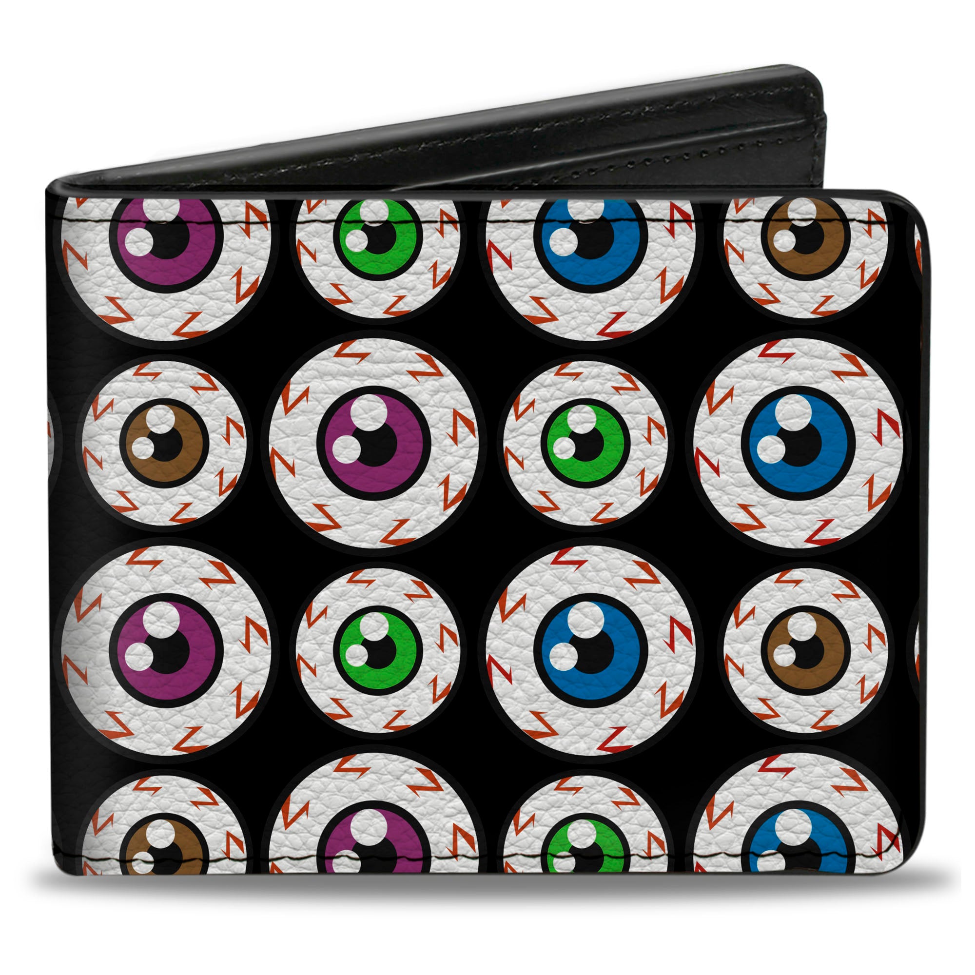 Bi-Fold Wallet - Eyeballs Black Multi Color Bi-Fold Wallets Buckle-Down