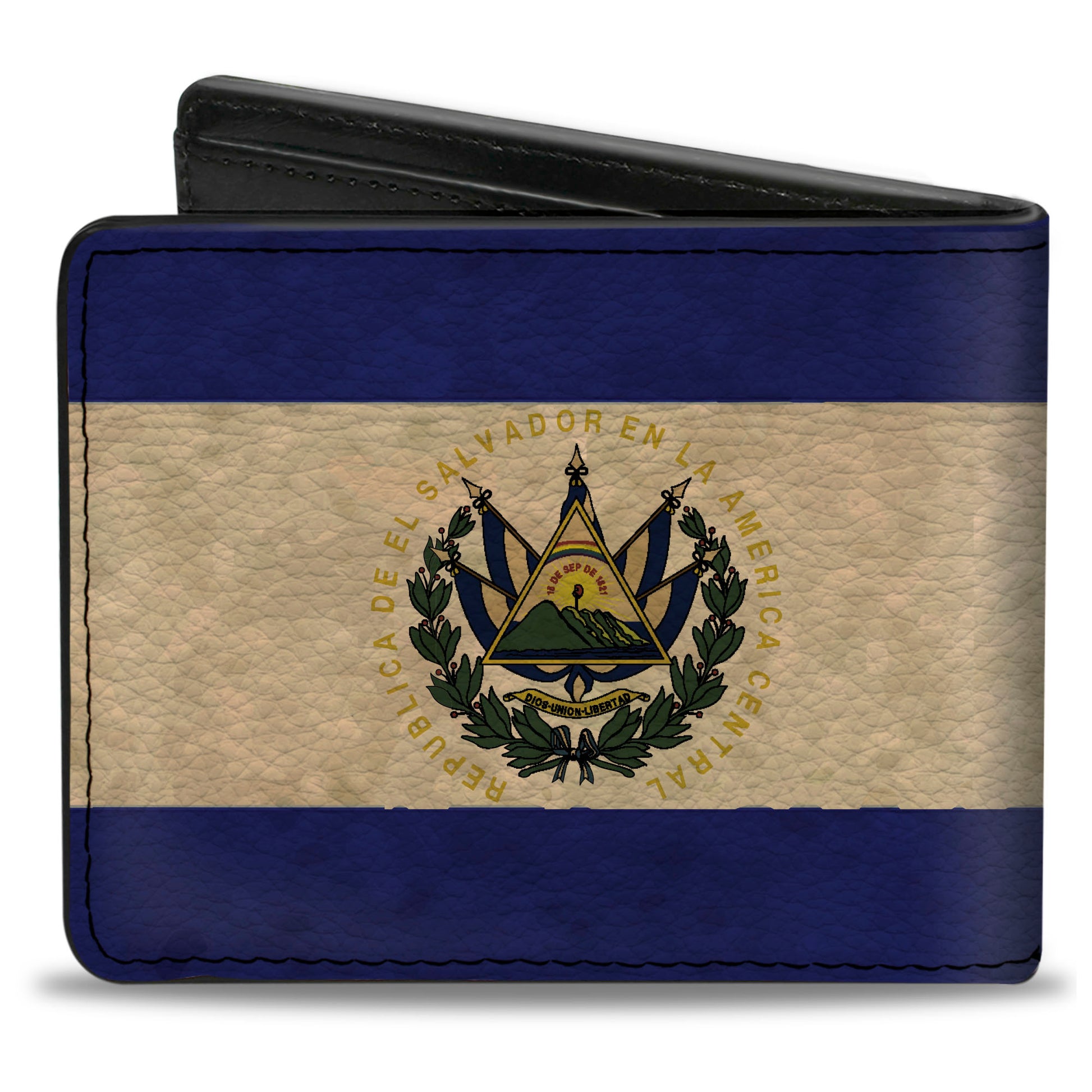 Bi-Fold Wallet - El Salvador Flag Black Bi-Fold Wallets Buckle-Down
