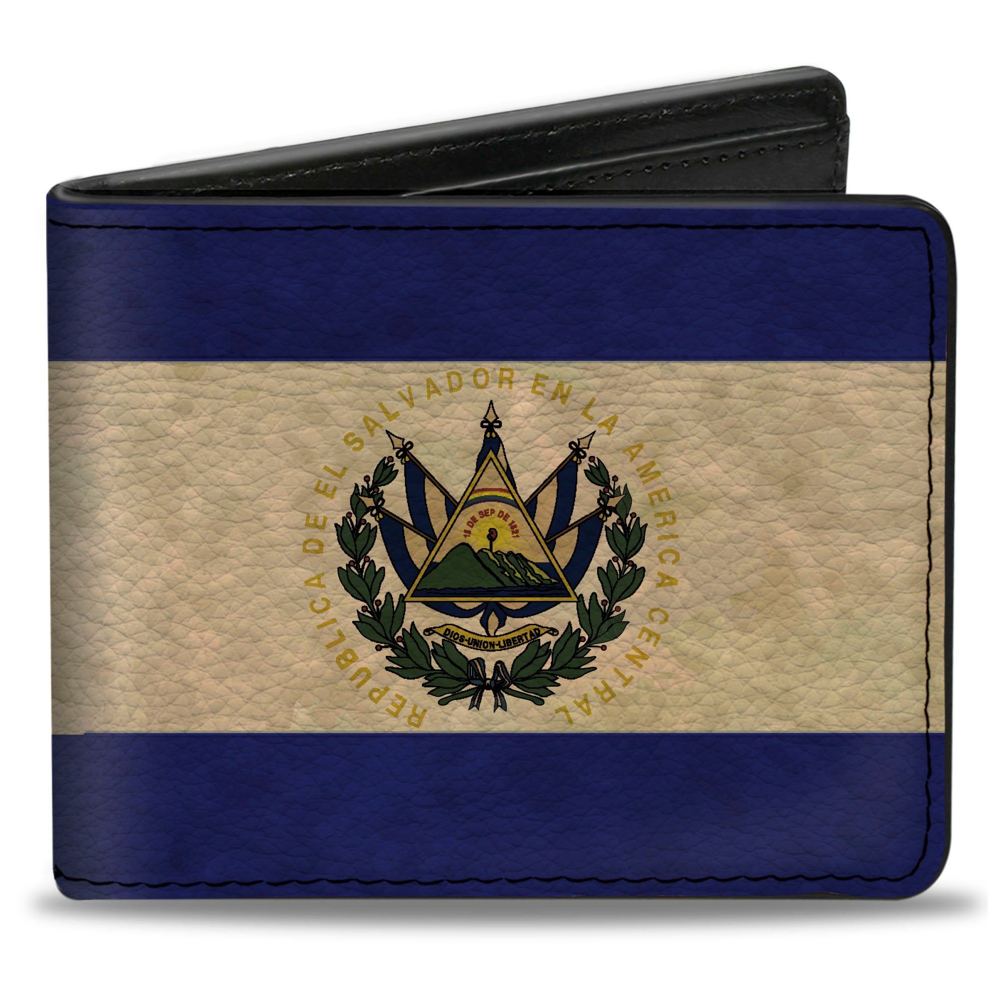 Bi-Fold Wallet - El Salvador Flag Black Bi-Fold Wallets Buckle-Down