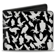 Bi-Fold Wallet - Eagle Silhouettes Scattered Black White Bi-Fold Wallets Buckle-Down