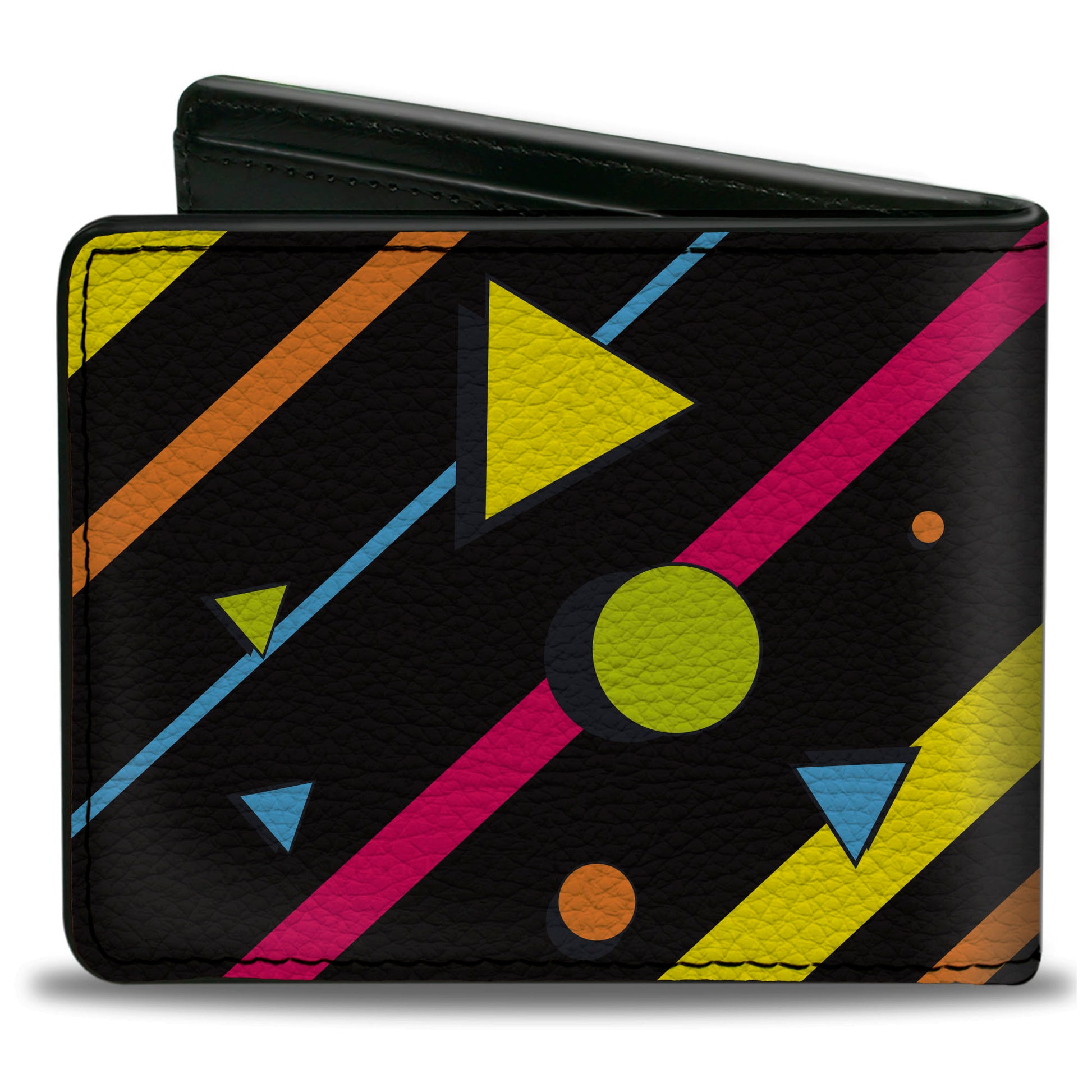 Bi-Fold Wallet - Eighties Party2 Black Multi Neon Bi-Fold Wallets Buckle-Down