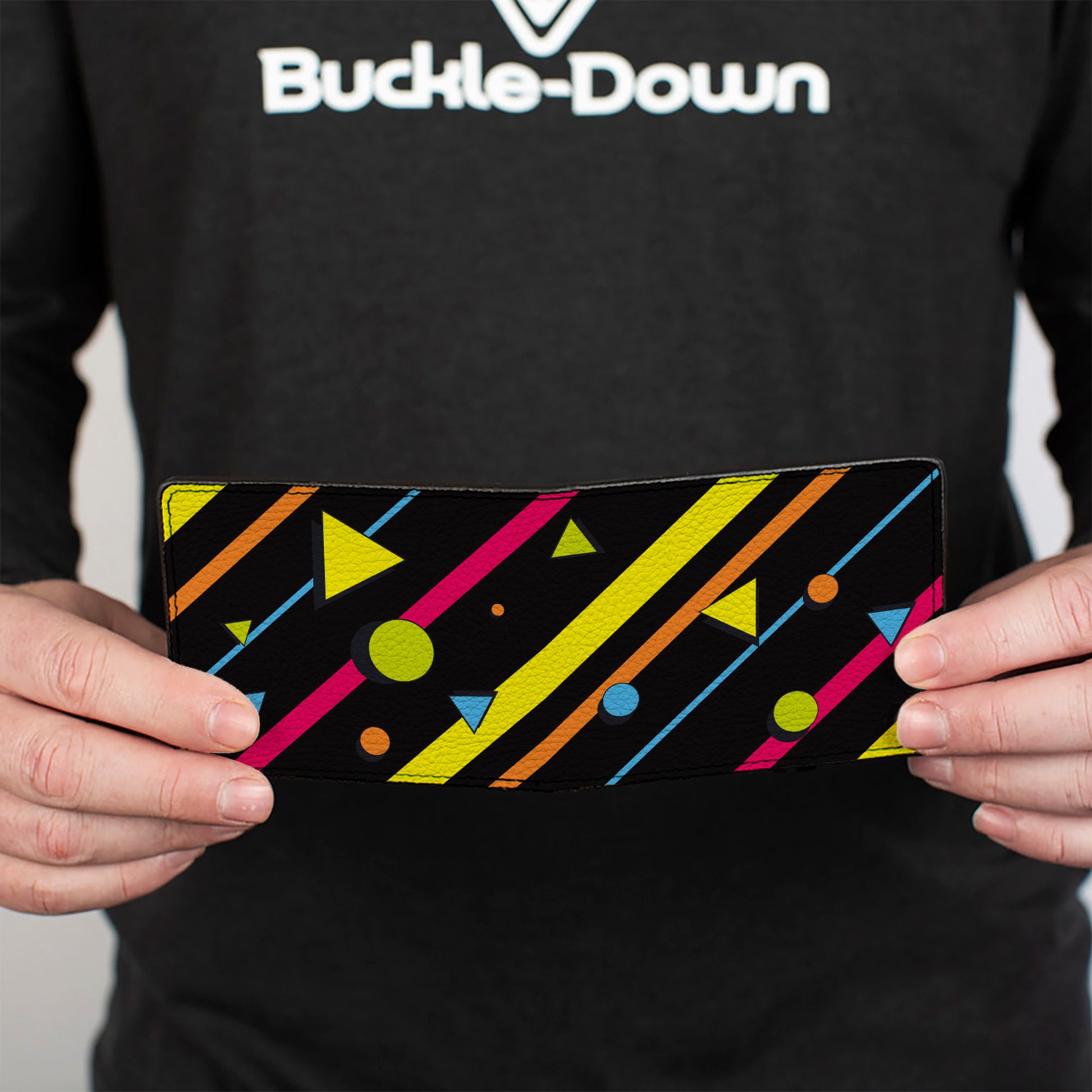 Bi-Fold Wallet - Eighties Party2 Black Multi Neon Bi-Fold Wallets Buckle-Down