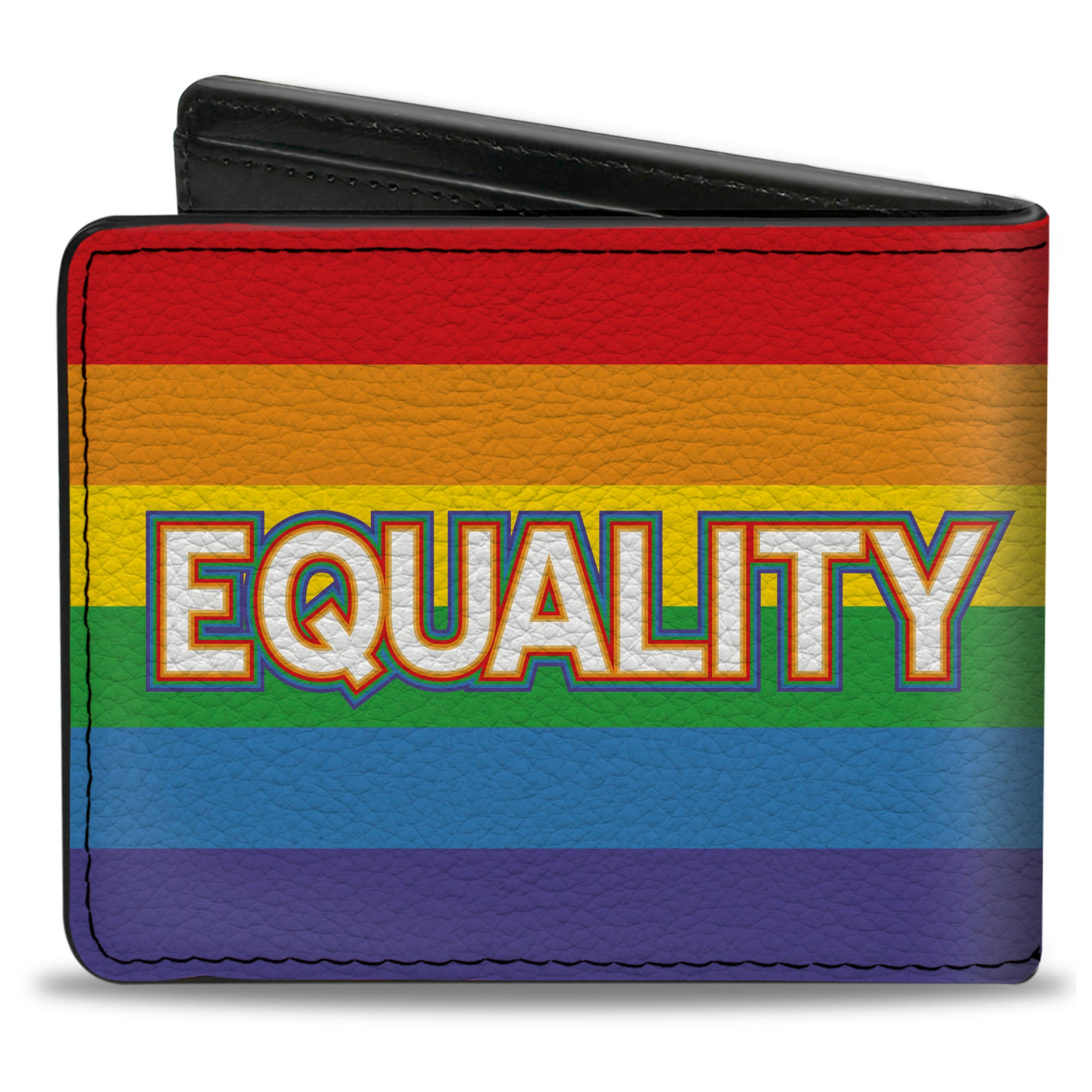 Bi-Fold Wallet - EQUALITY Stripe Rainbow White Bi-Fold Wallets Buckle-Down