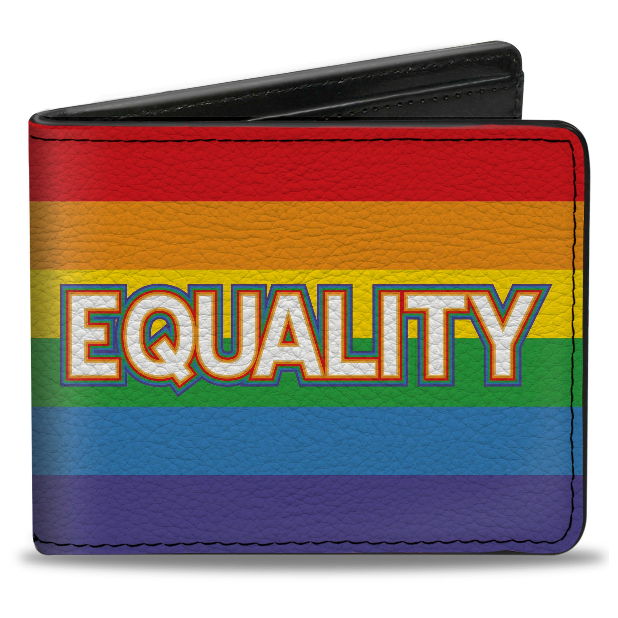 Bi-Fold Wallet - EQUALITY Stripe Rainbow White Bi-Fold Wallets Buckle-Down