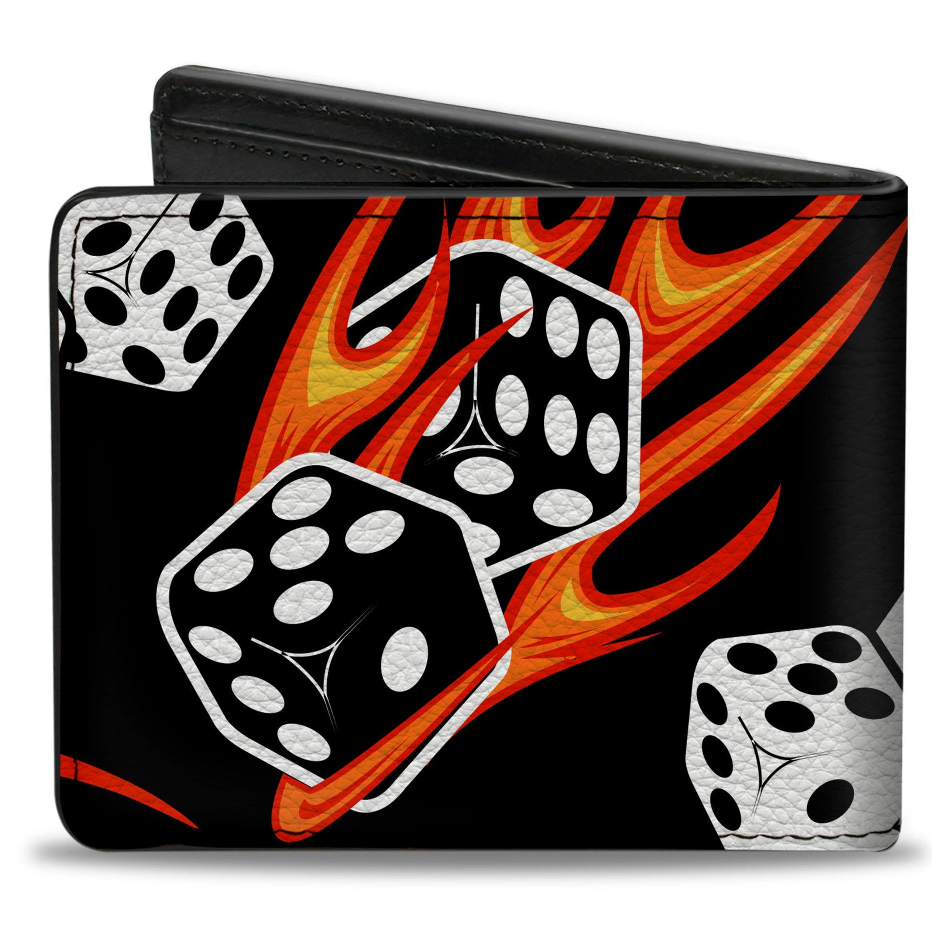 Bi-Fold Wallet - Flaming Dice Bi-Fold Wallets Buckle-Down
