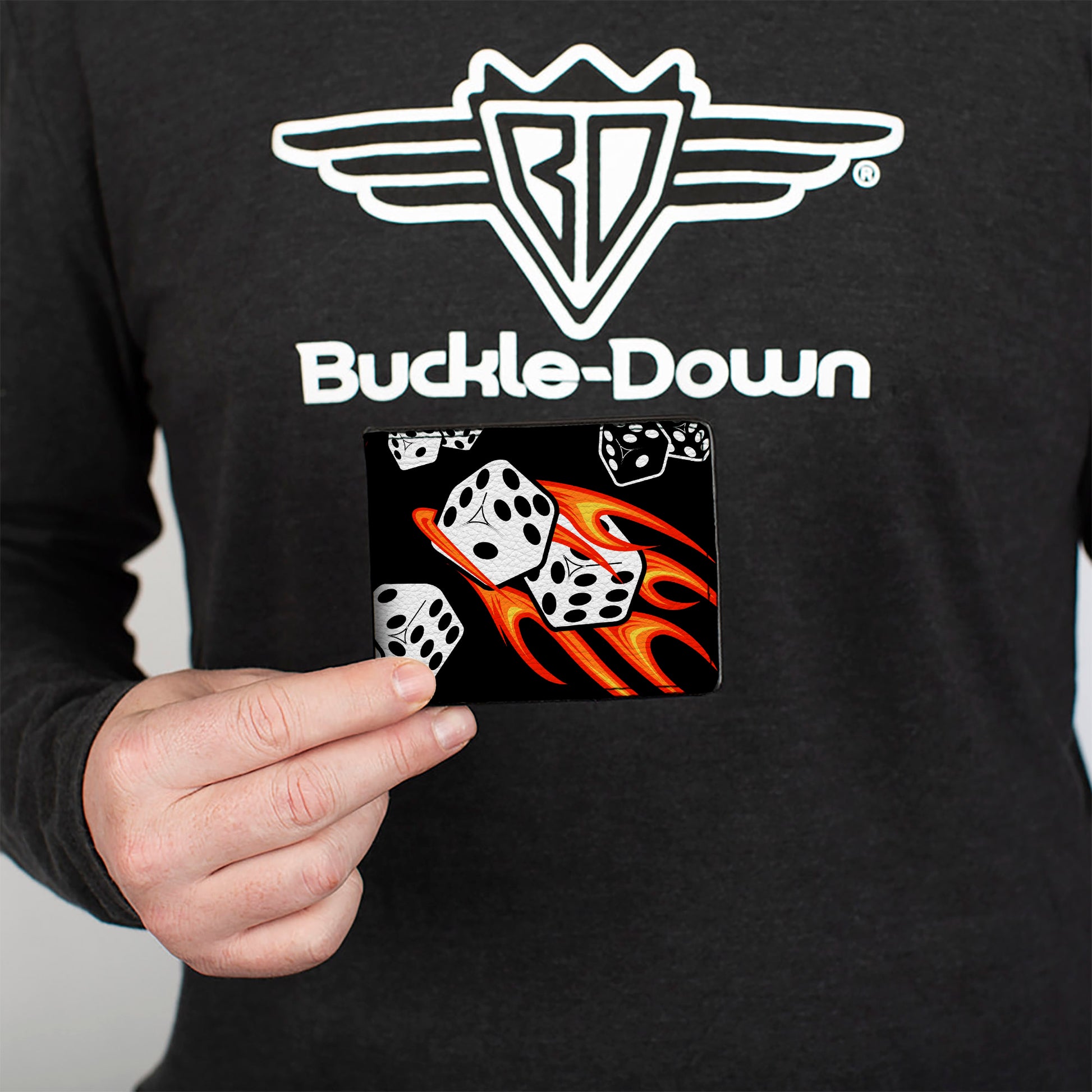 Bi-Fold Wallet - Flaming Dice Bi-Fold Wallets Buckle-Down