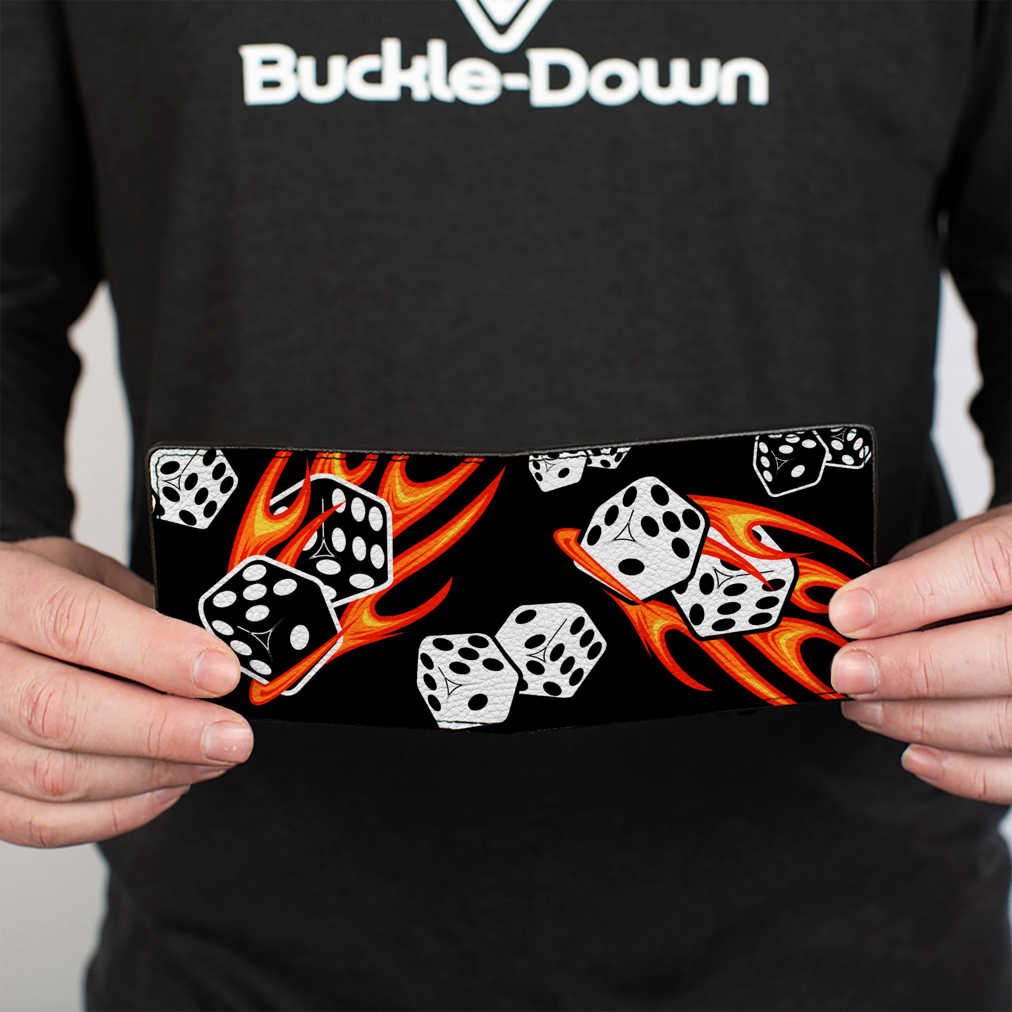 Bi-Fold Wallet - Flaming Dice Bi-Fold Wallets Buckle-Down
