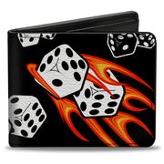 Bi-Fold Wallet - Flaming Dice Bi-Fold Wallets Buckle-Down