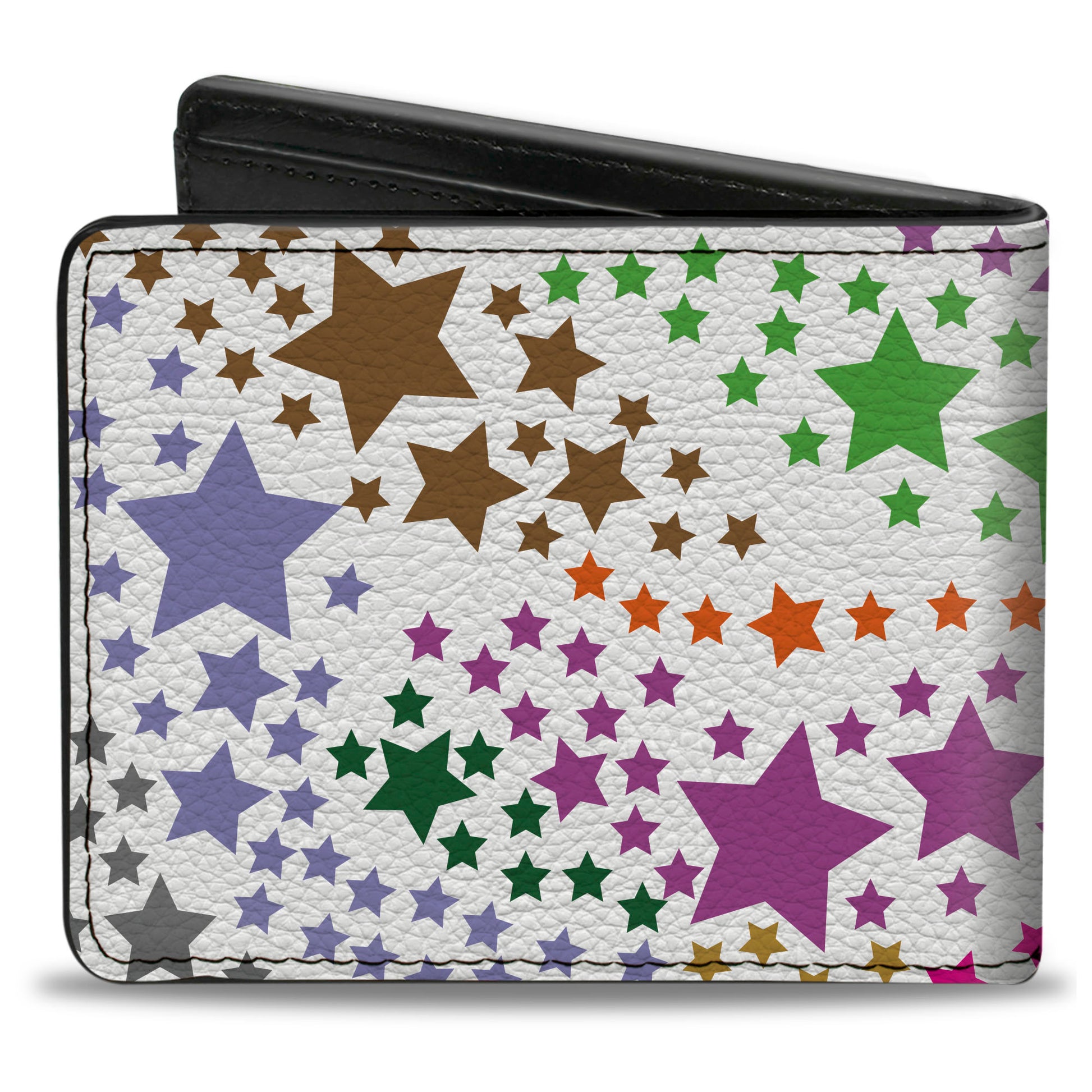 Bi-Fold Wallet - Falling Stars White Multi Color Bi-Fold Wallets Buckle-Down