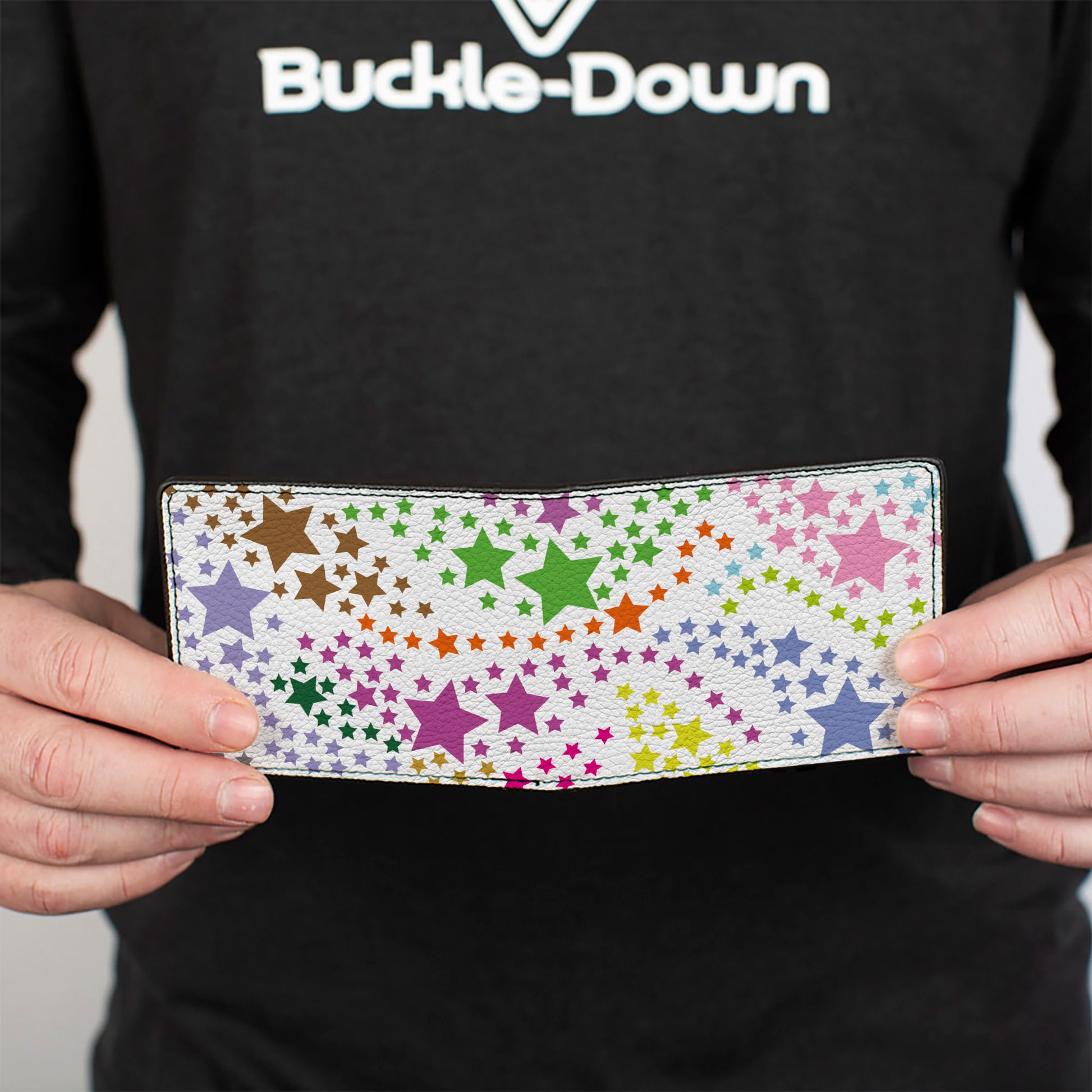 Bi-Fold Wallet - Falling Stars White Multi Color Bi-Fold Wallets Buckle-Down