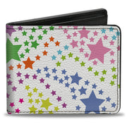 Bi-Fold Wallet - Falling Stars White Multi Color Bi-Fold Wallets Buckle-Down