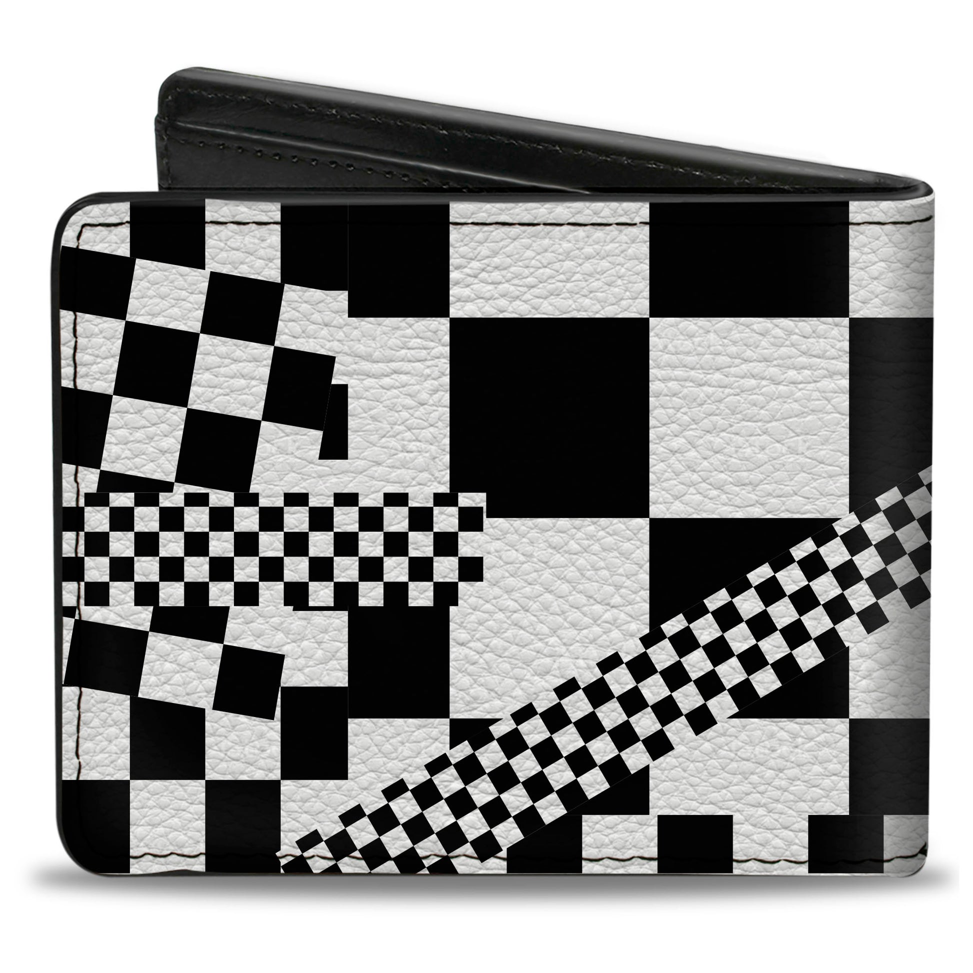 Bi-Fold Wallet - Funky Checkers Black White Bi-Fold Wallets Buckle-Down