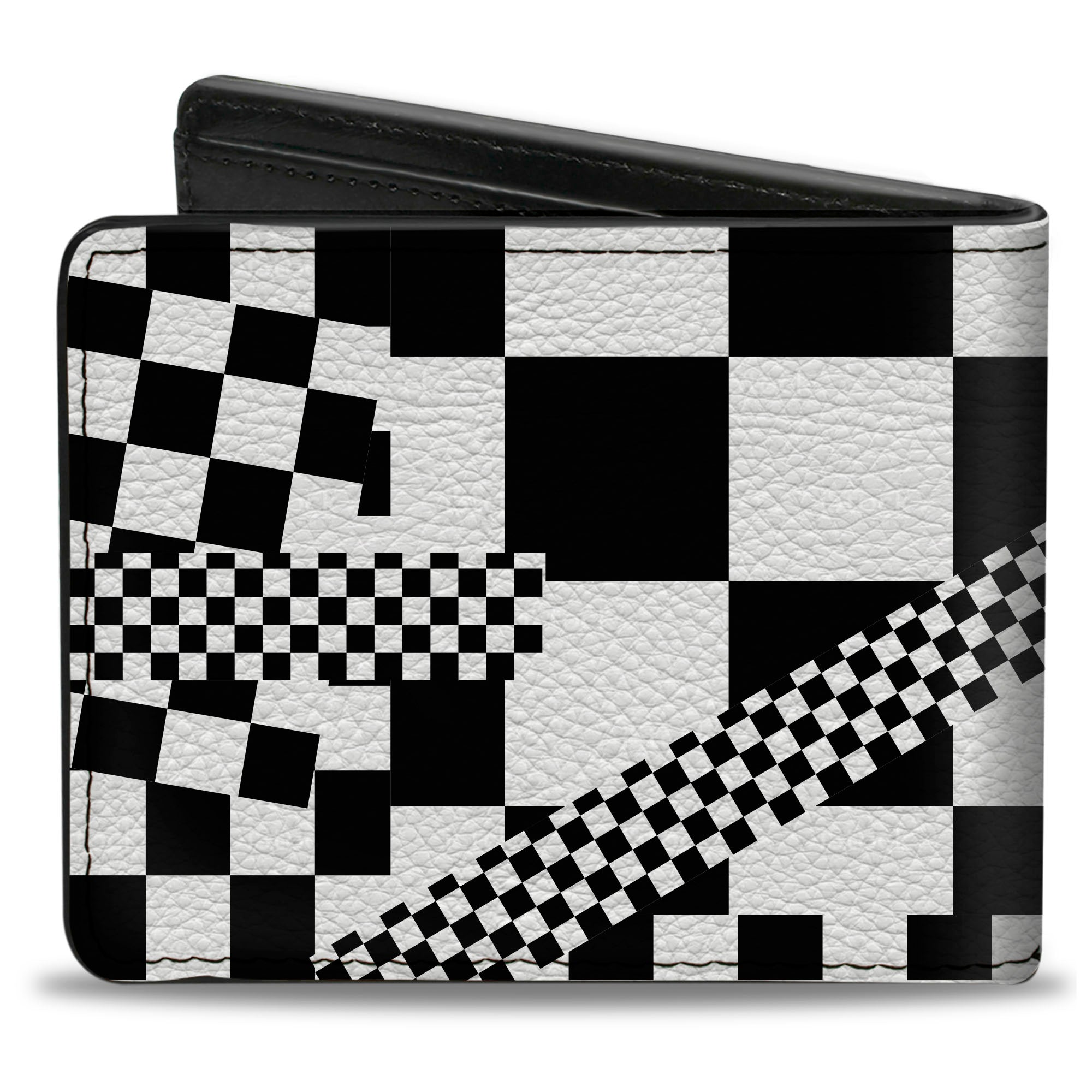 Bi-Fold Wallet - Funky Checkers Black White Bi-Fold Wallets Buckle-Down