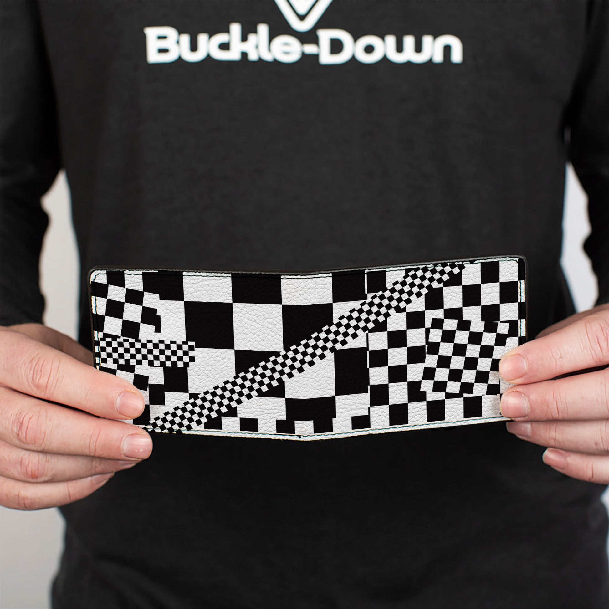 Bi-Fold Wallet - Funky Checkers Black White Bi-Fold Wallets Buckle-Down