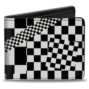 Bi-Fold Wallet - Funky Checkers Black White Bi-Fold Wallets Buckle-Down
