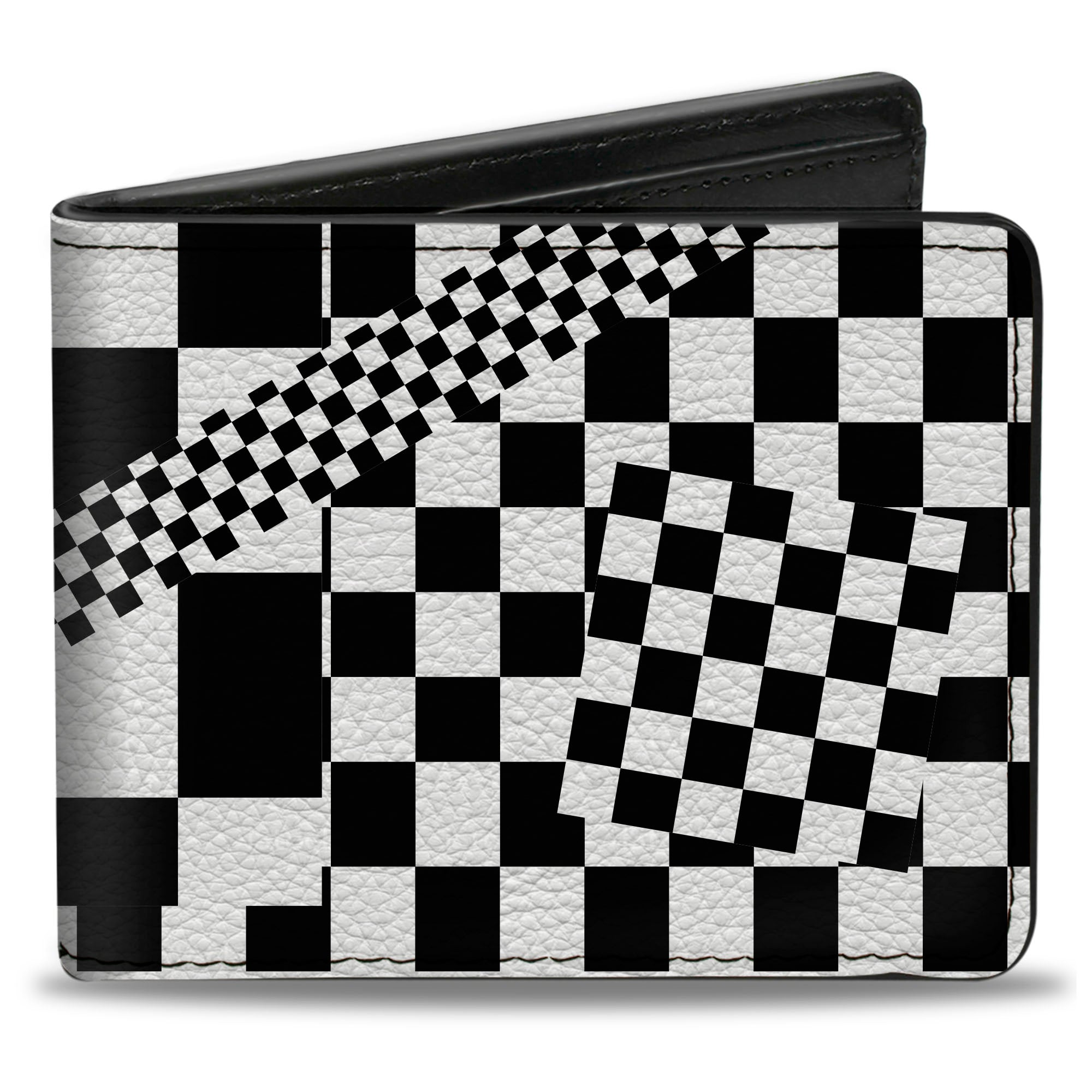 Bi-Fold Wallet - Funky Checkers Black White Bi-Fold Wallets Buckle-Down