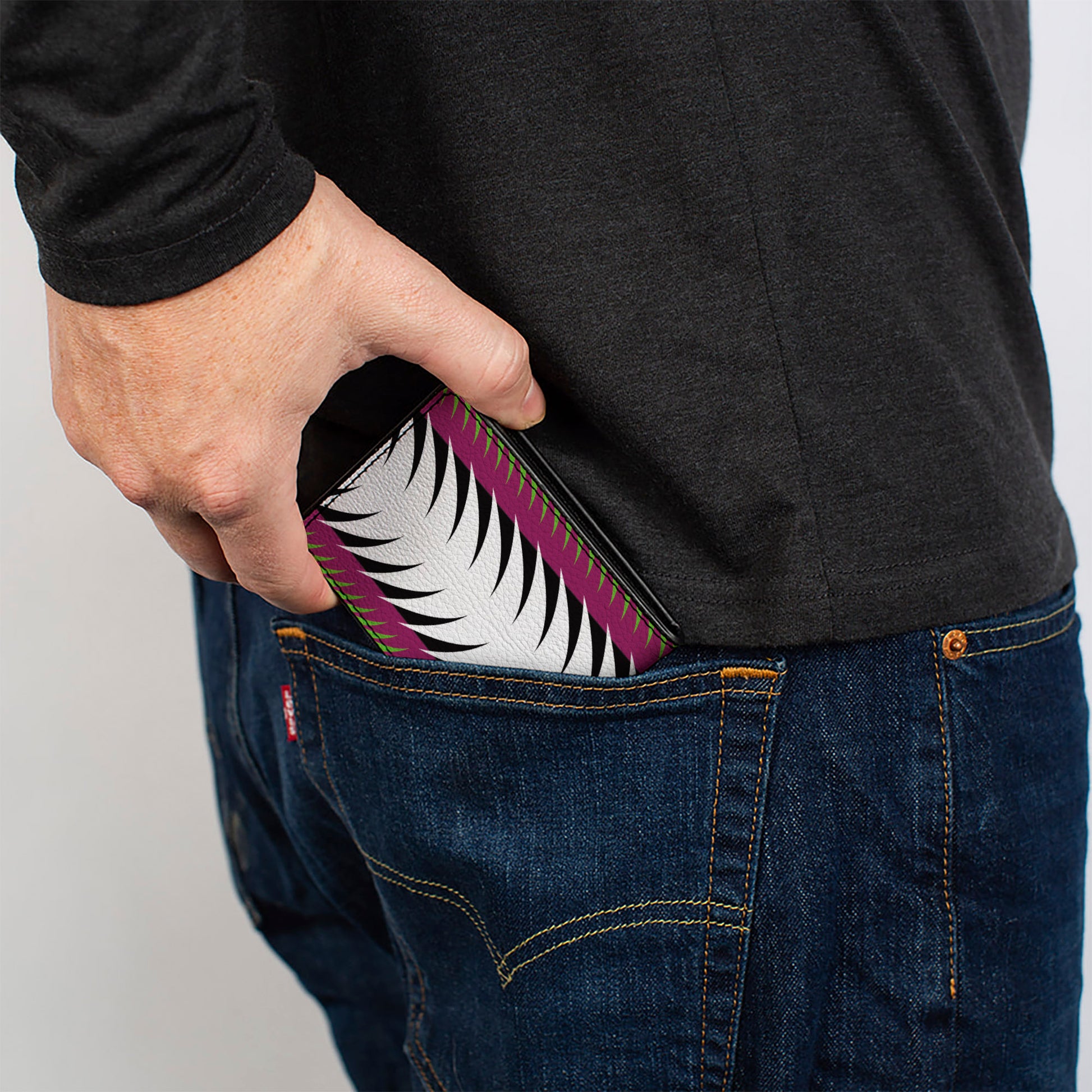 Bi-Fold Wallet - Fish Tail Fuchsia Black White Bi-Fold Wallets Buckle-Down
