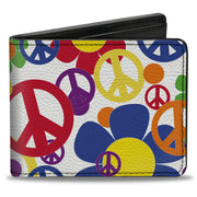 Bi-Fold Wallet - Flower Peace Power Bi-Fold Wallets Buckle-Down