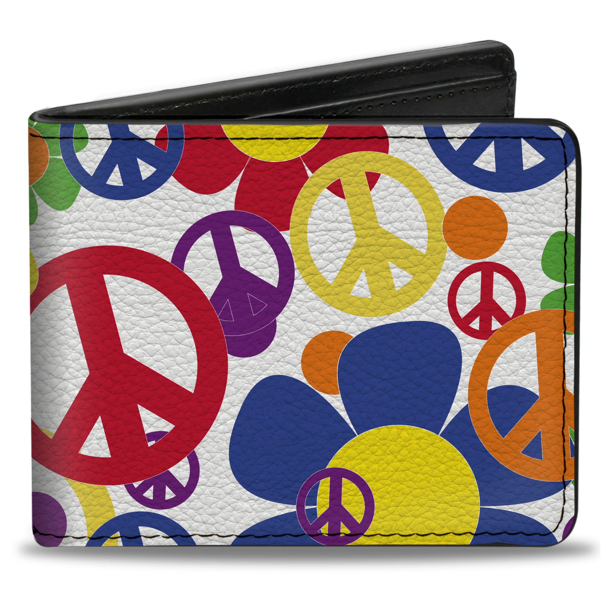 Bi-Fold Wallet - Flower Peace Power Bi-Fold Wallets Buckle-Down