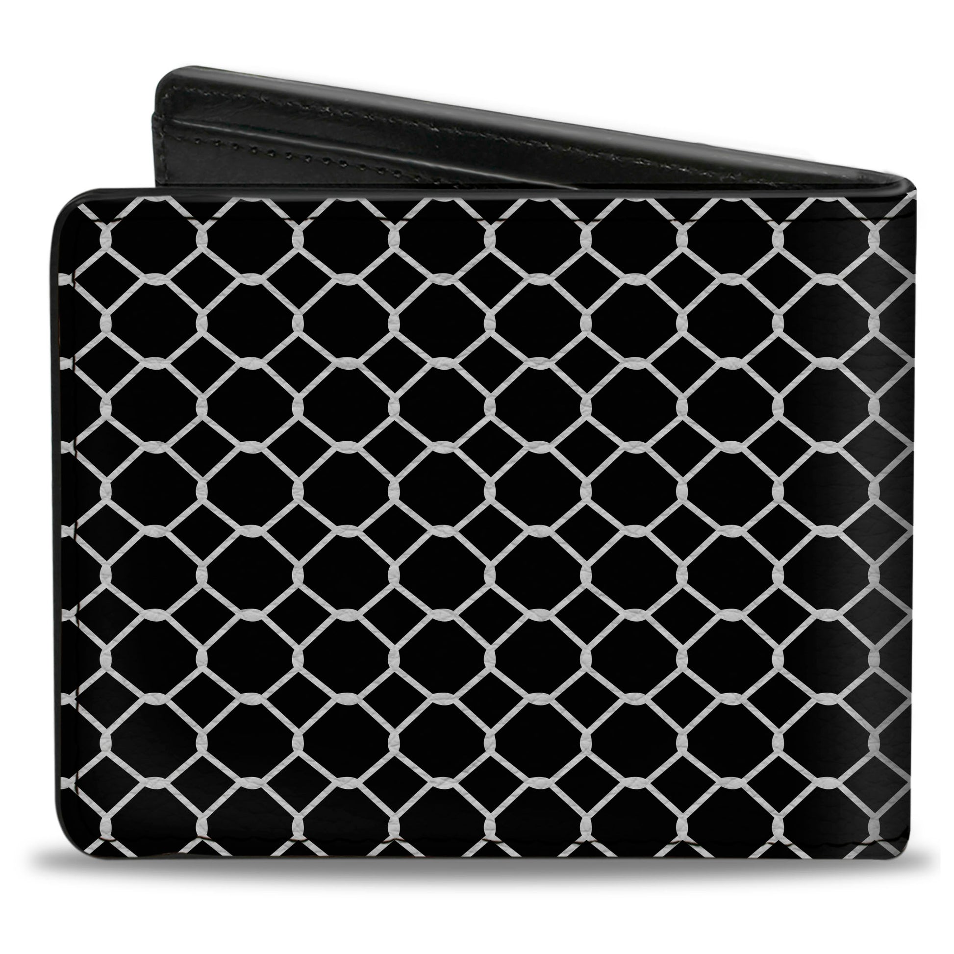 Bi-Fold Wallet - Fishnet Stocking Black White Bi-Fold Wallets Buckle-Down