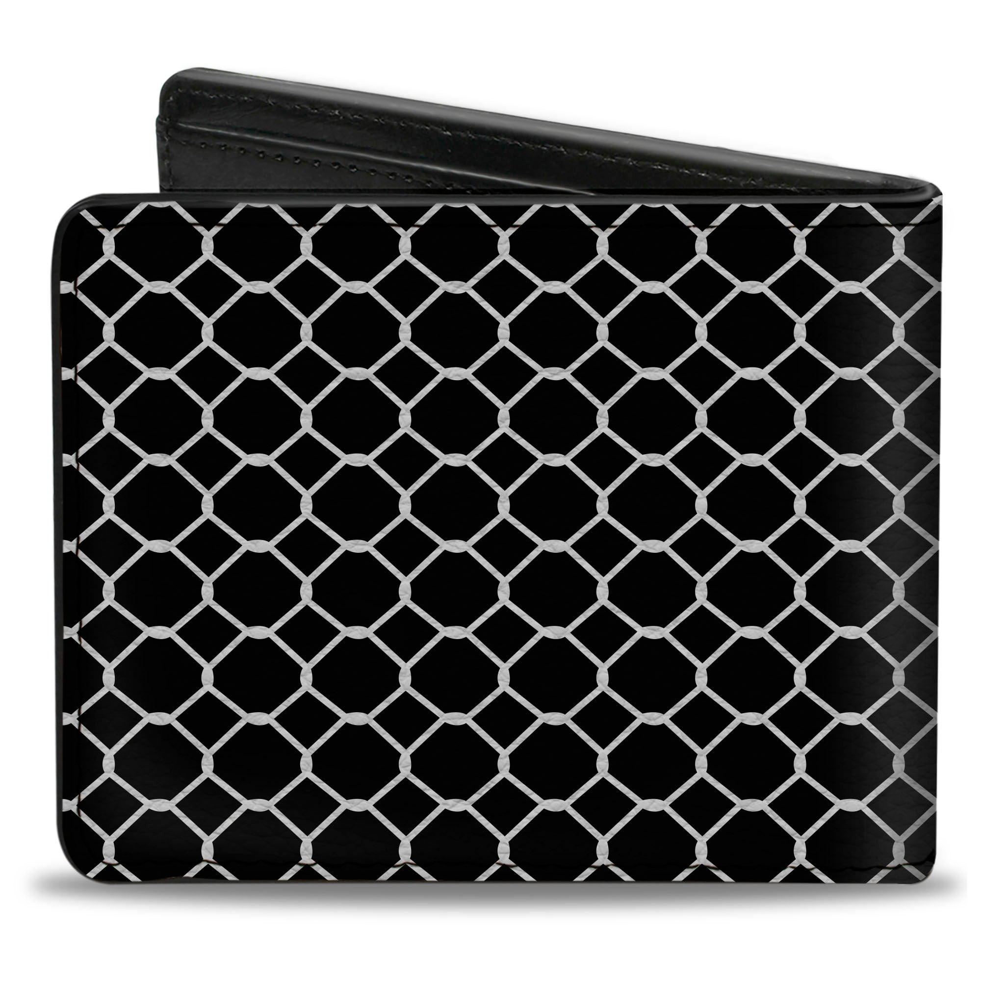 Bi-Fold Wallet - Fishnet Stocking Black White Bi-Fold Wallets Buckle-Down