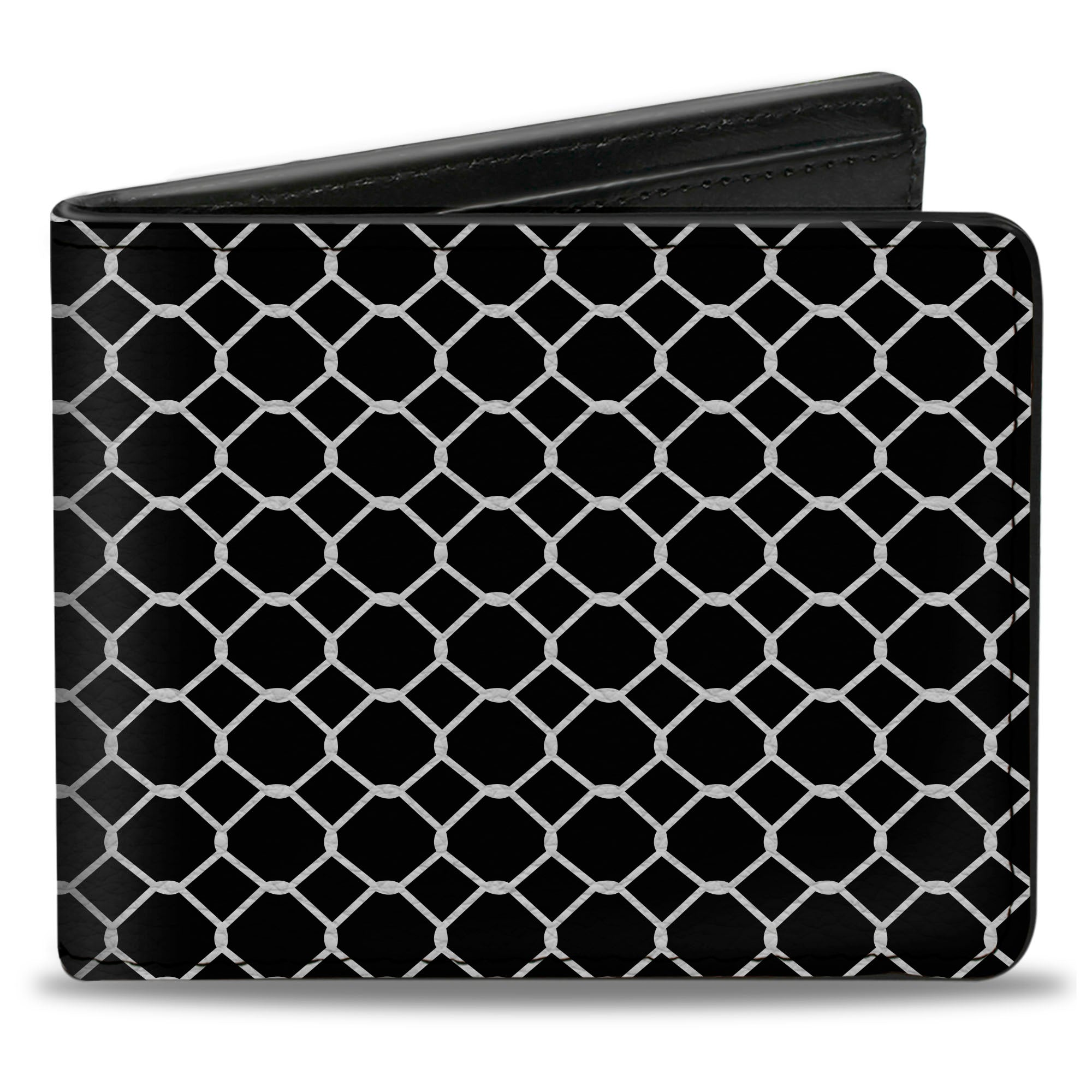 Bi-Fold Wallet - Fishnet Stocking Black White Bi-Fold Wallets Buckle-Down