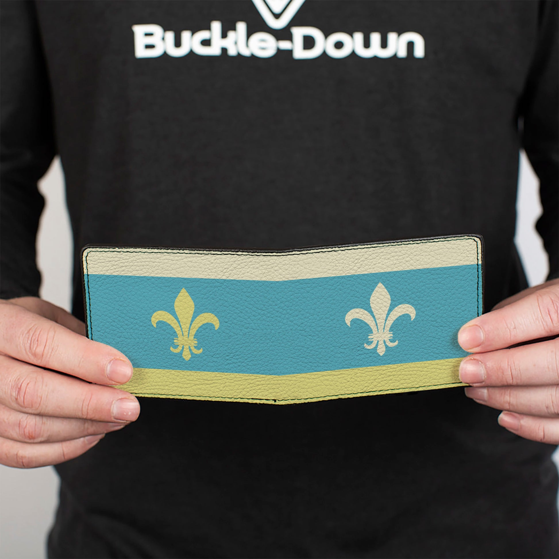 Bi-Fold Wallet - Fleur-de-Lis2 Baby Blue Tan Lime Green Bi-Fold Wallets Buckle-Down