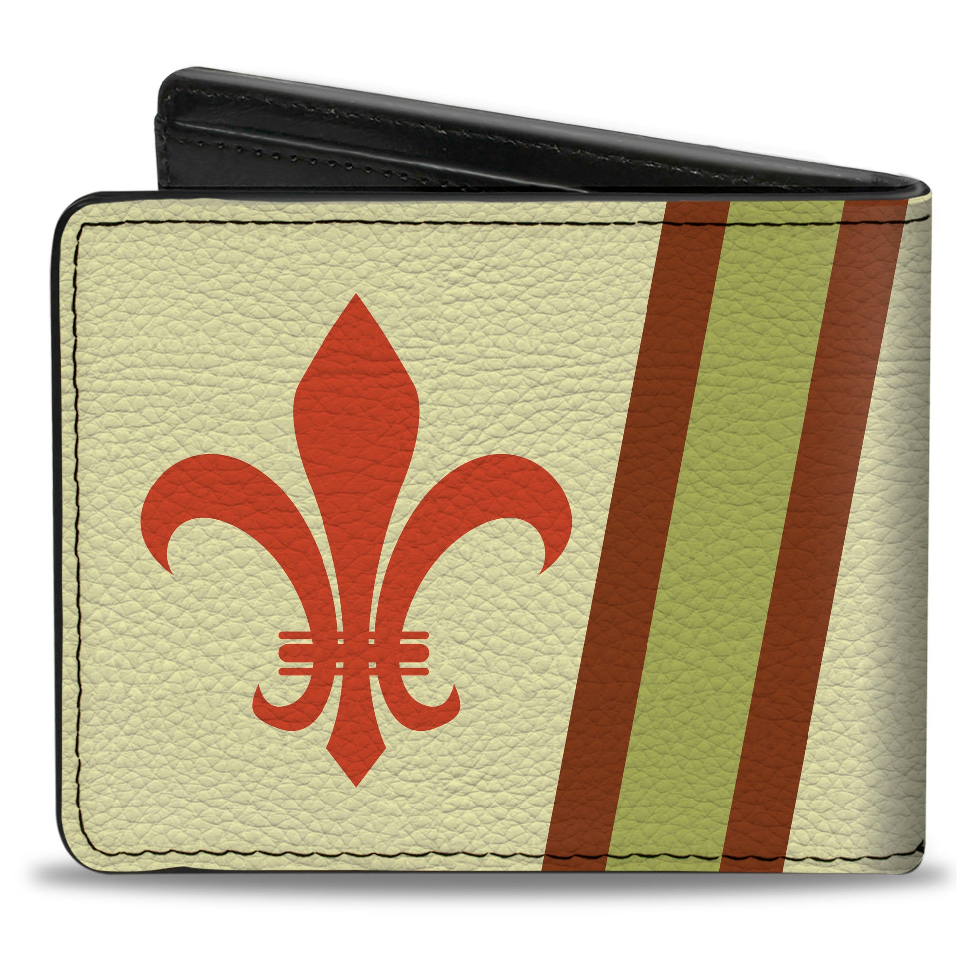 Bi-Fold Wallet - Fleur-de-Lis2 Stripes Tan Orange Brown Green Bi-Fold Wallets Buckle-Down