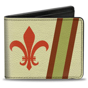 Bi-Fold Wallet - Fleur-de-Lis2 Stripes Tan Orange Brown Green Bi-Fold Wallets Buckle-Down