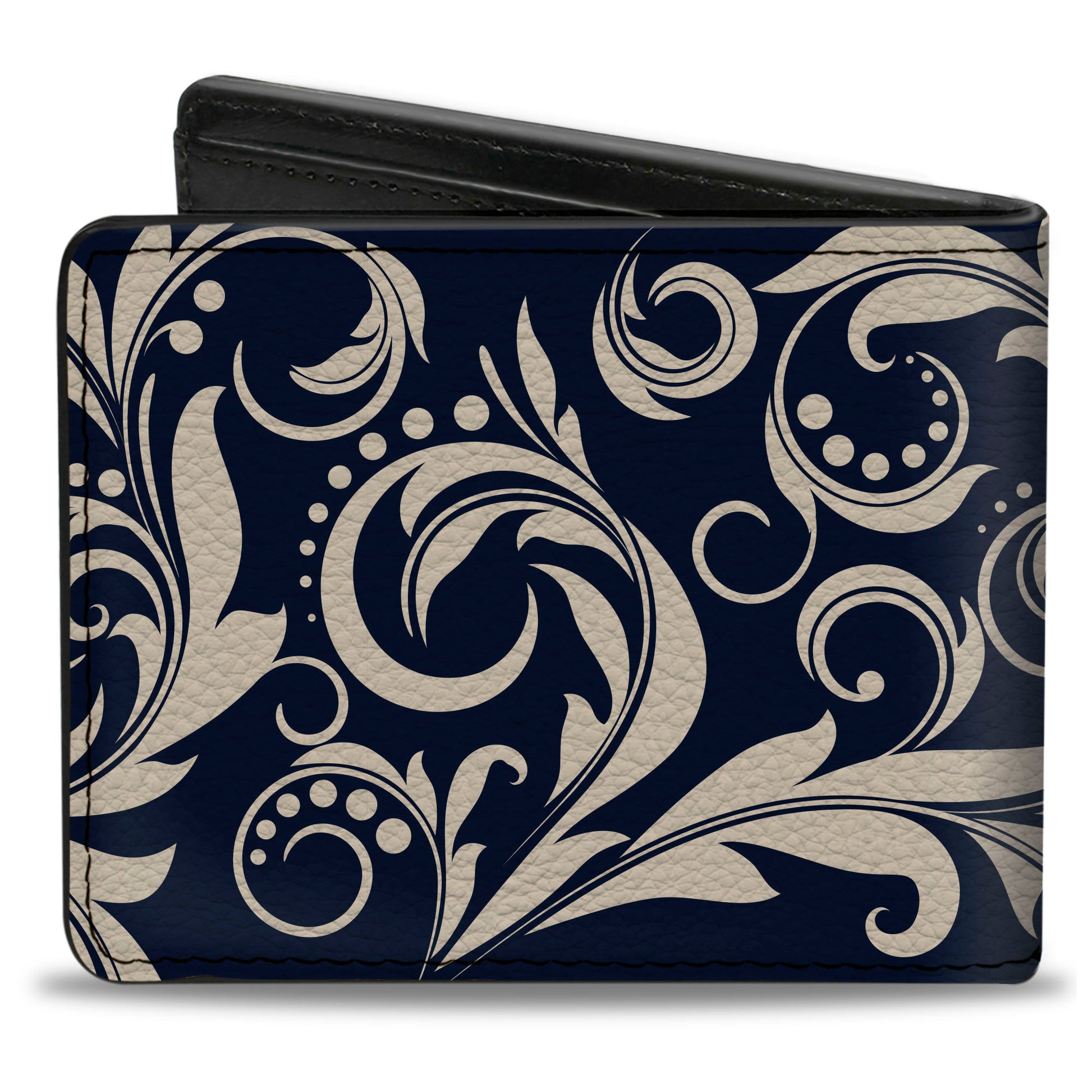 Bi-Fold Wallet - Filigree Navy Khaki Bi-Fold Wallets Buckle-Down