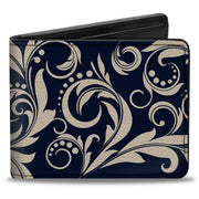 Bi-Fold Wallet - Filigree Navy Khaki Bi-Fold Wallets Buckle-Down