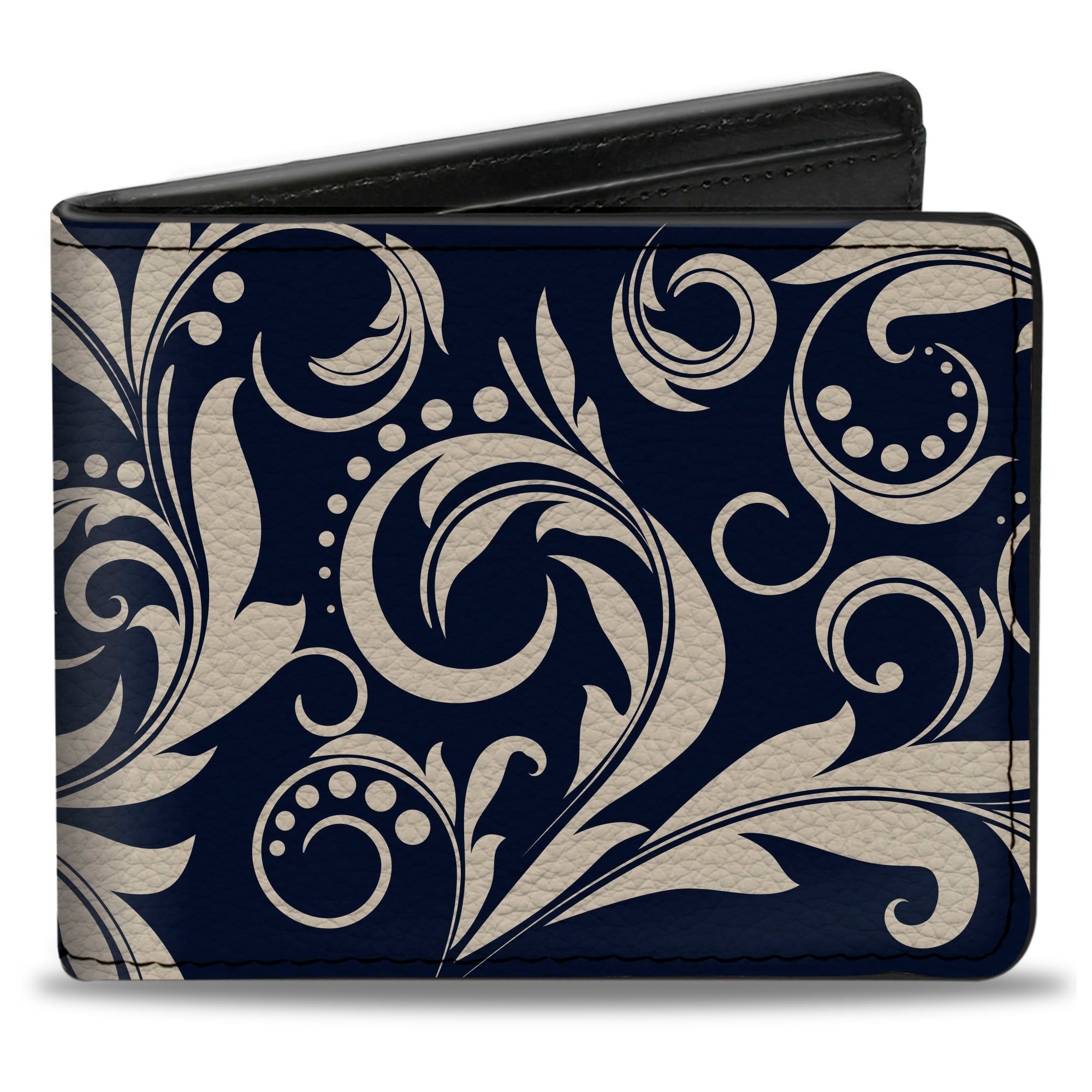 Bi-Fold Wallet - Filigree Navy Khaki Bi-Fold Wallets Buckle-Down