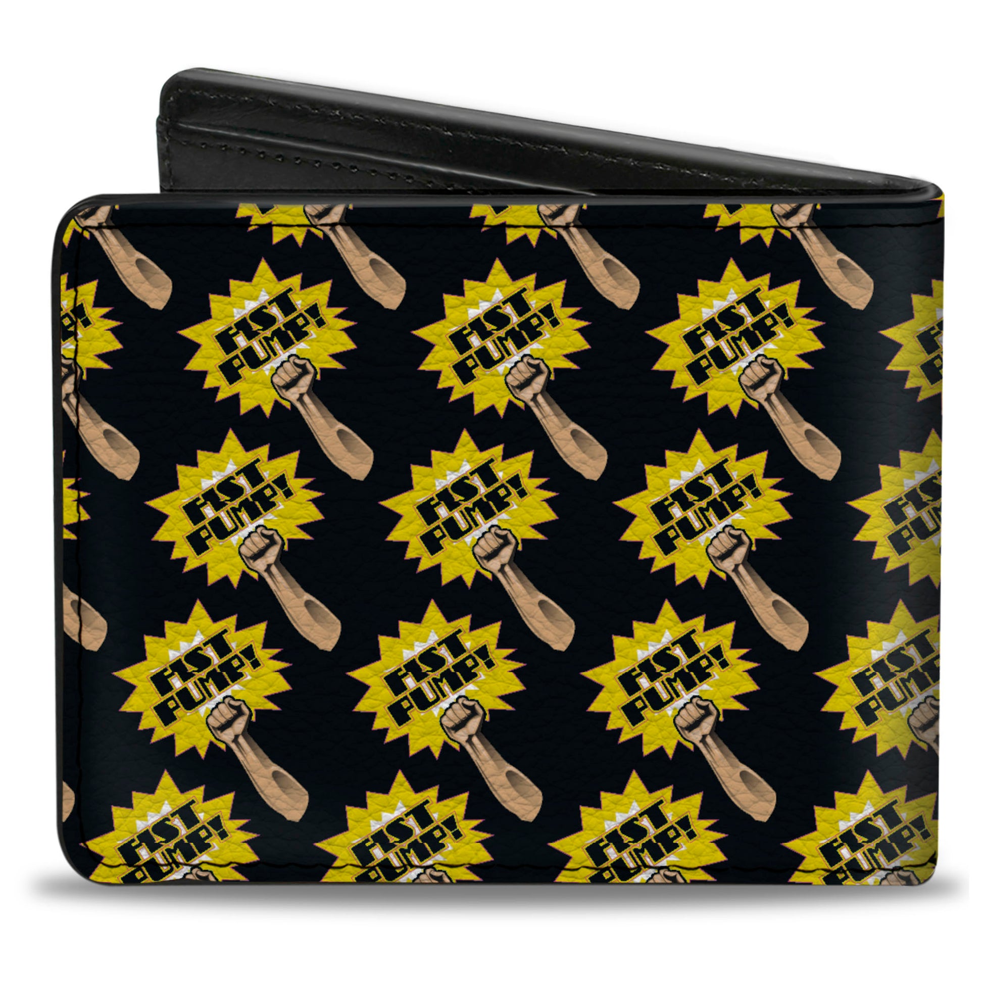 Bi-Fold Wallet - Fist Pump Black Yellow Bi-Fold Wallets Buckle-Down