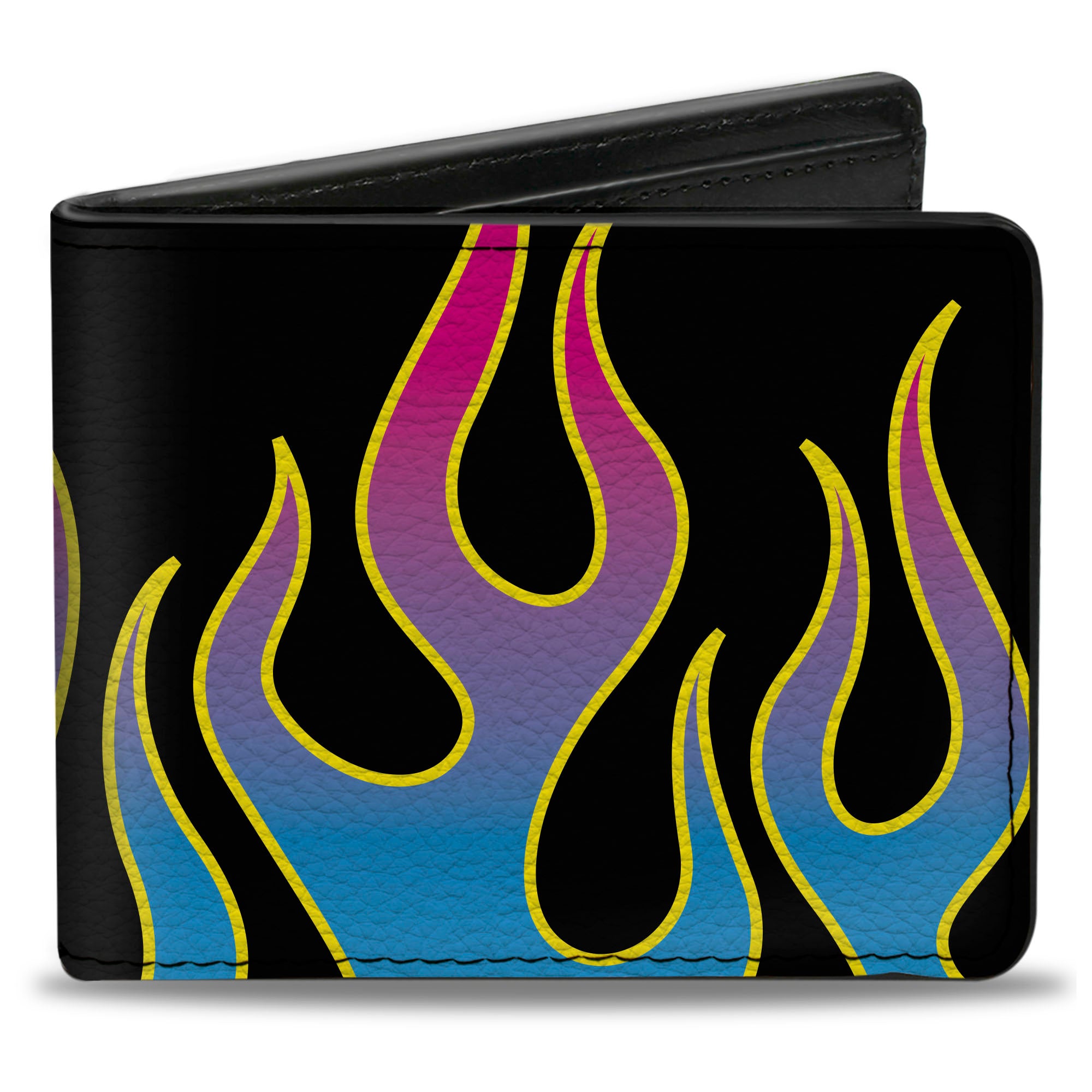 Bi-Fold Wallet - Flames Black Blue Pink Bi-Fold Wallets Buckle-Down