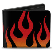 Bi-Fold Wallet - Flames Black Orange Red Bi-Fold Wallets Buckle-Down