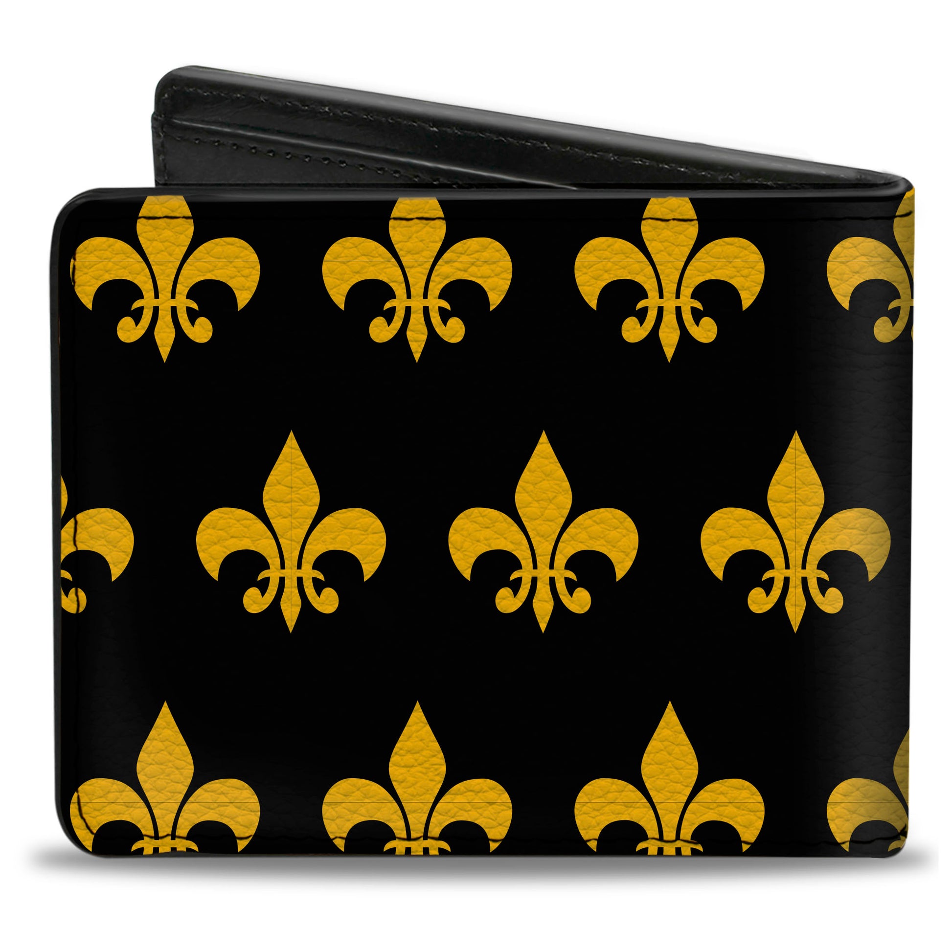 Bi-Fold Wallet - Fleur-de-Lis Black Yellow Bi-Fold Wallets Buckle-Down
