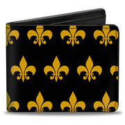 Bi-Fold Wallet - Fleur-de-Lis Black Yellow Bi-Fold Wallets Buckle-Down