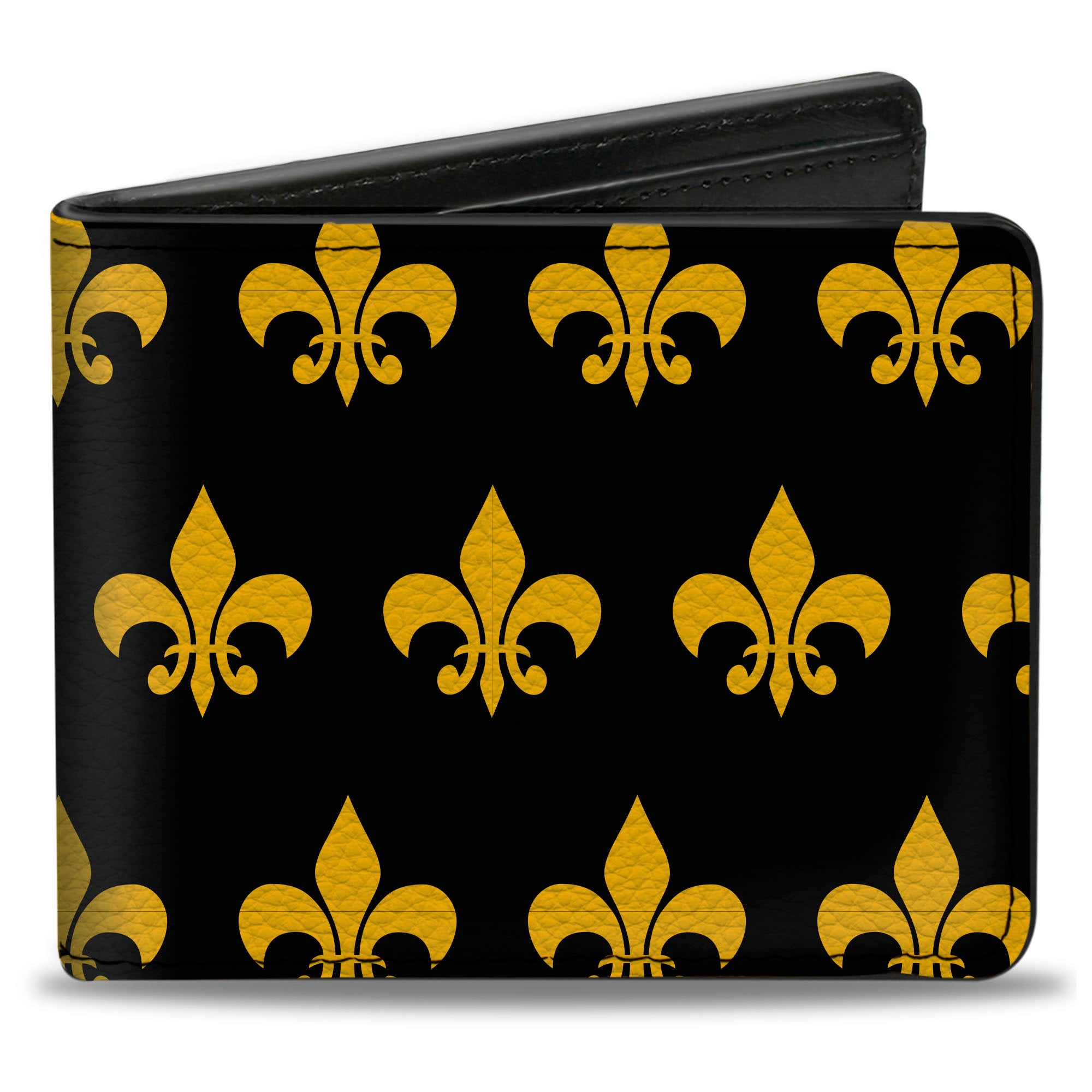 Bi-Fold Wallet - Fleur-de-Lis Black Yellow Bi-Fold Wallets Buckle-Down