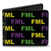 Bi-Fold Wallet - FML Black Yellow Green Purple Bi-Fold Wallets Buckle-Down