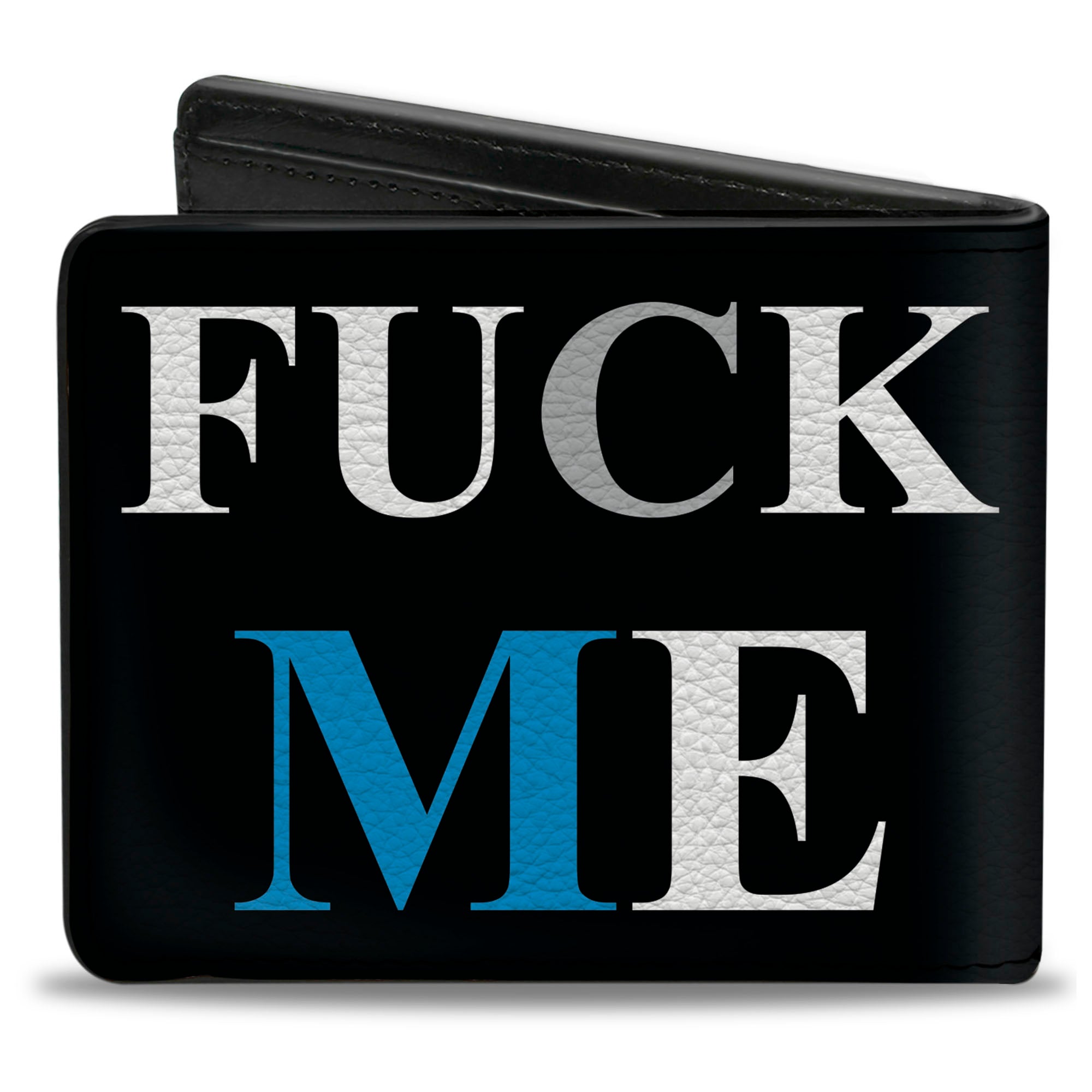 Bi-Fold Wallet - FUCK YOU FUCK ME Black White Blue Bi-Fold Wallets Buckle-Down