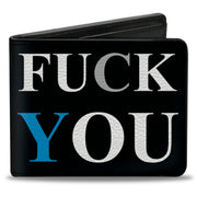 Bi-Fold Wallet - FUCK YOU FUCK ME Black White Blue Bi-Fold Wallets Buckle-Down