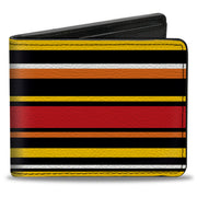 Bi-Fold Wallet - Fine Stripes Balck Yellows Orange Red White Bi-Fold Wallets Buckle-Down