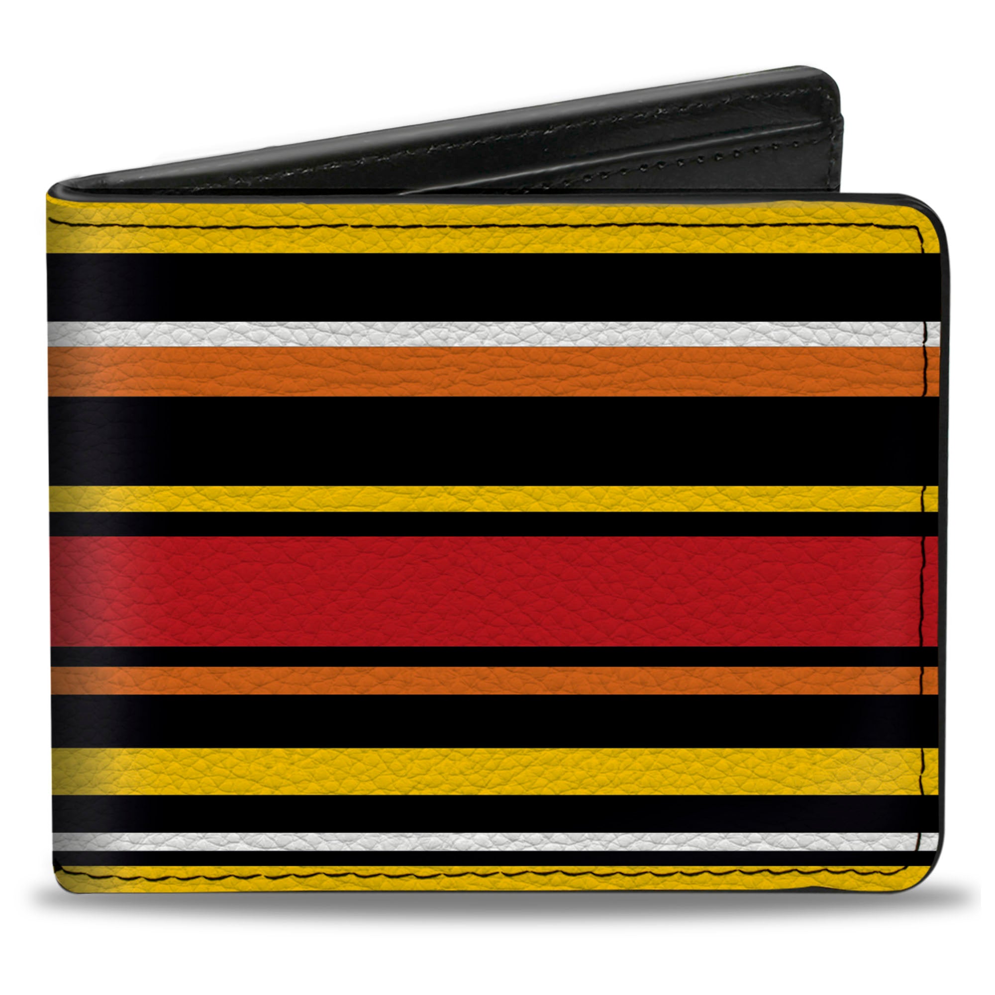 Bi-Fold Wallet - Fine Stripes Balck Yellows Orange Red White Bi-Fold Wallets Buckle-Down