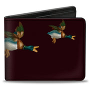 Bi-Fold Wallet - Flying Mallards Burgundy Bi-Fold Wallets Buckle-Down