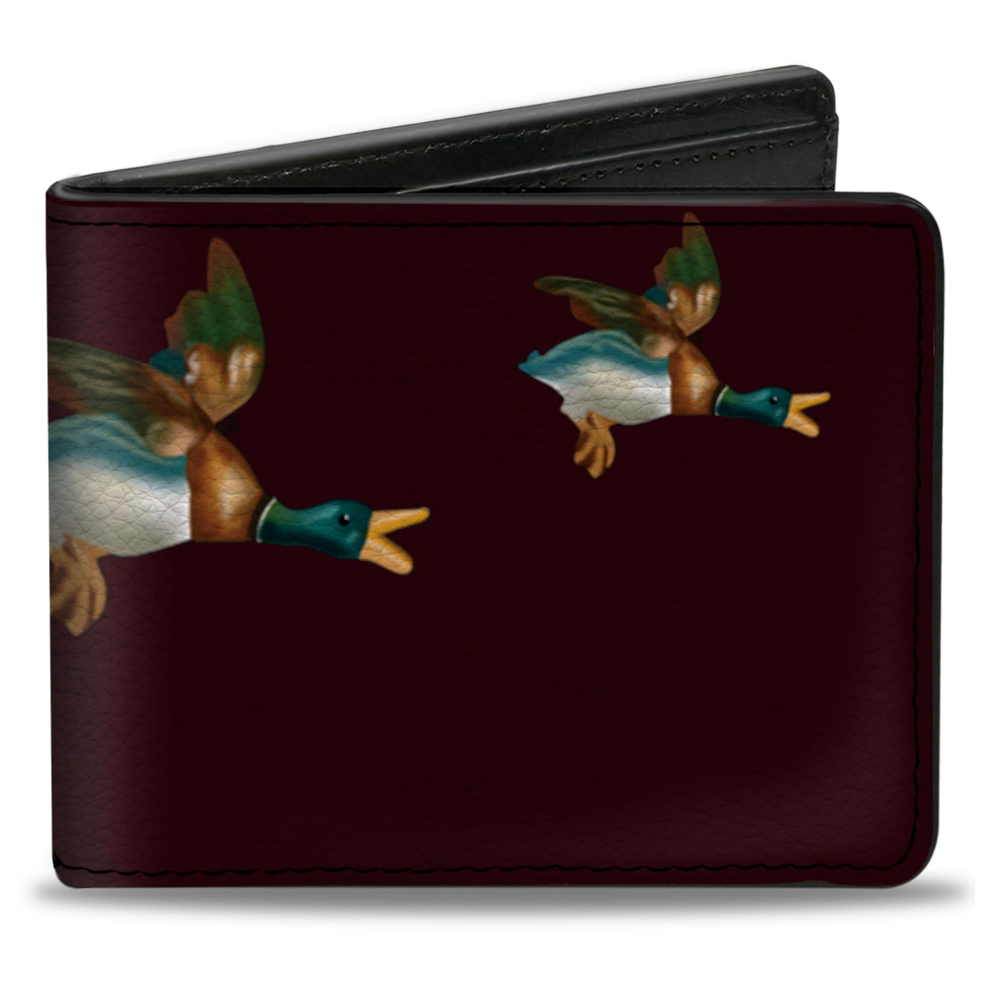 Bi-Fold Wallet - Flying Mallards Burgundy Bi-Fold Wallets Buckle-Down