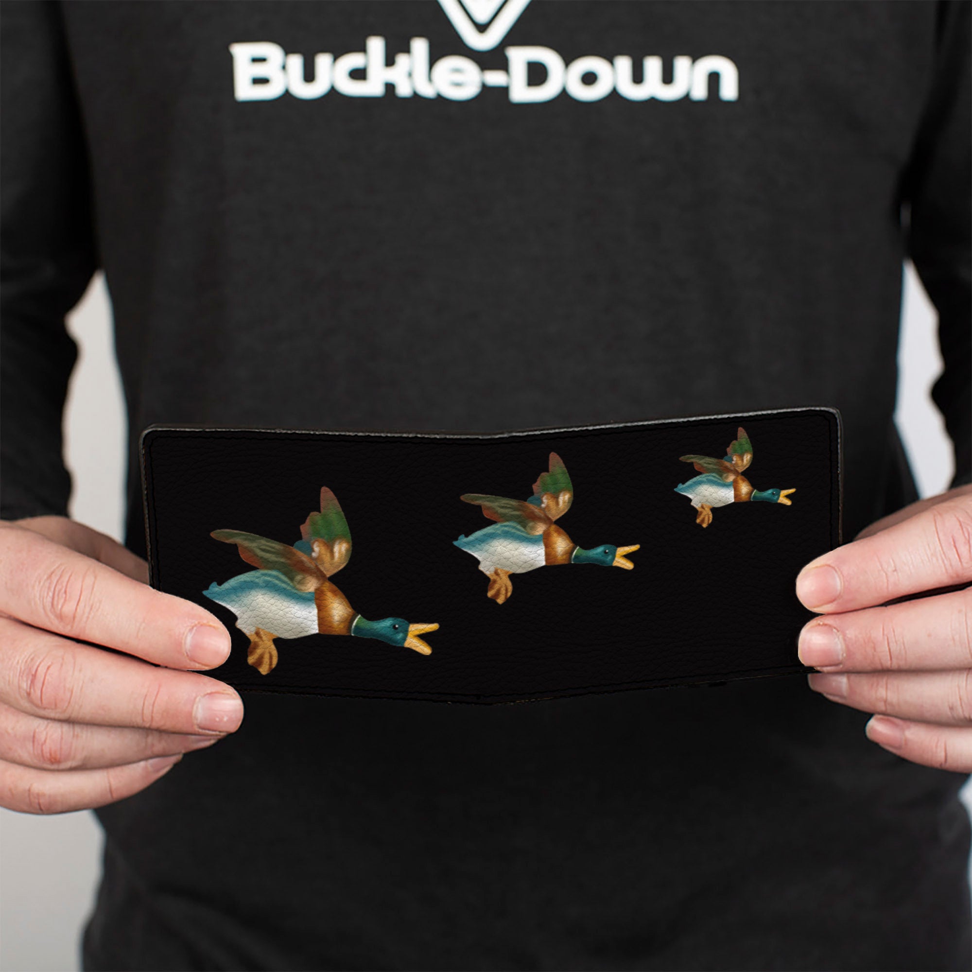 Bi-Fold Wallet - Flying Mallards Black Bi-Fold Wallets Buckle-Down