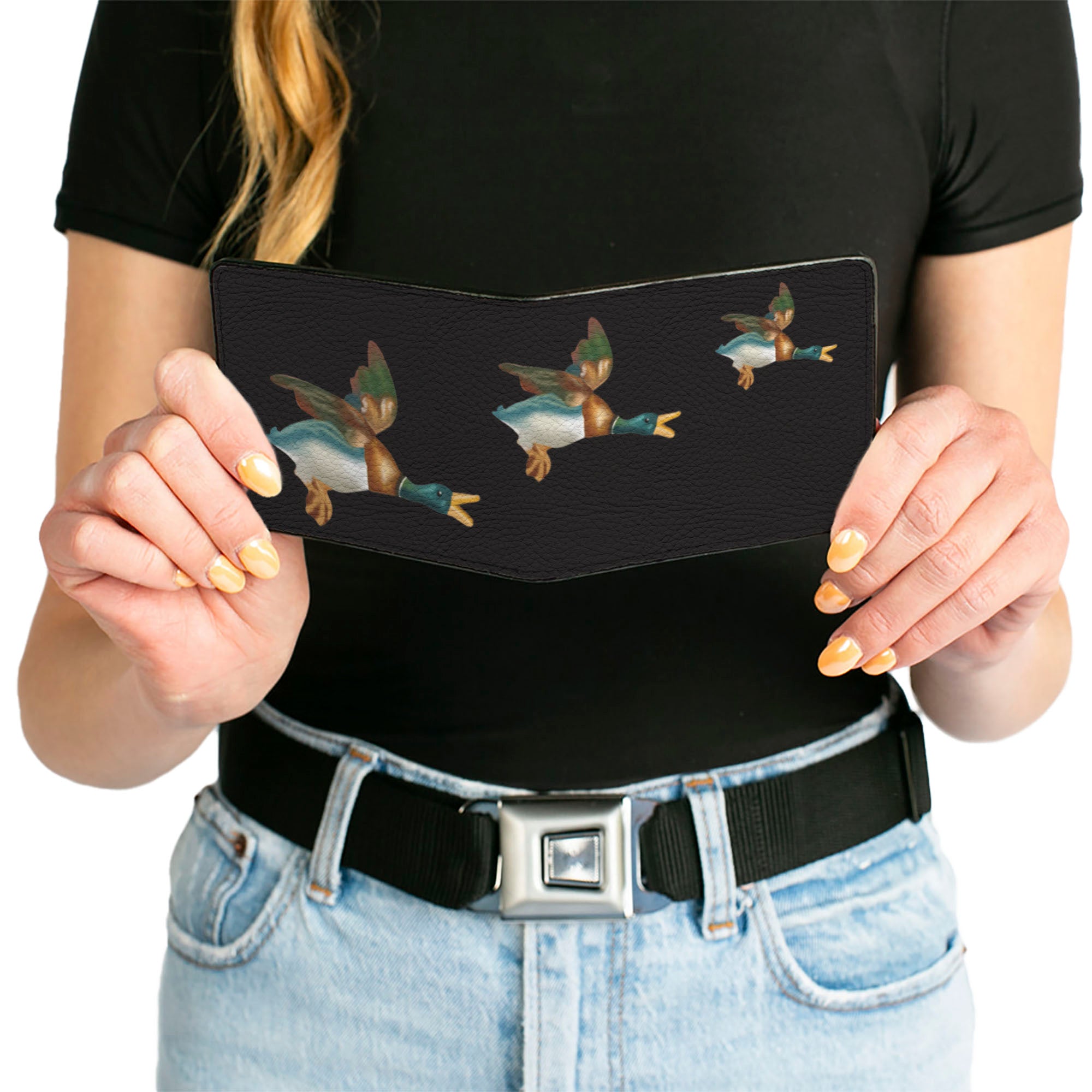 Bi-Fold Wallet - Flying Mallards Black Bi-Fold Wallets Buckle-Down